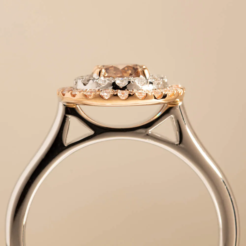 18ct White Gold .61ct Mocha Diamond Karnak Ring