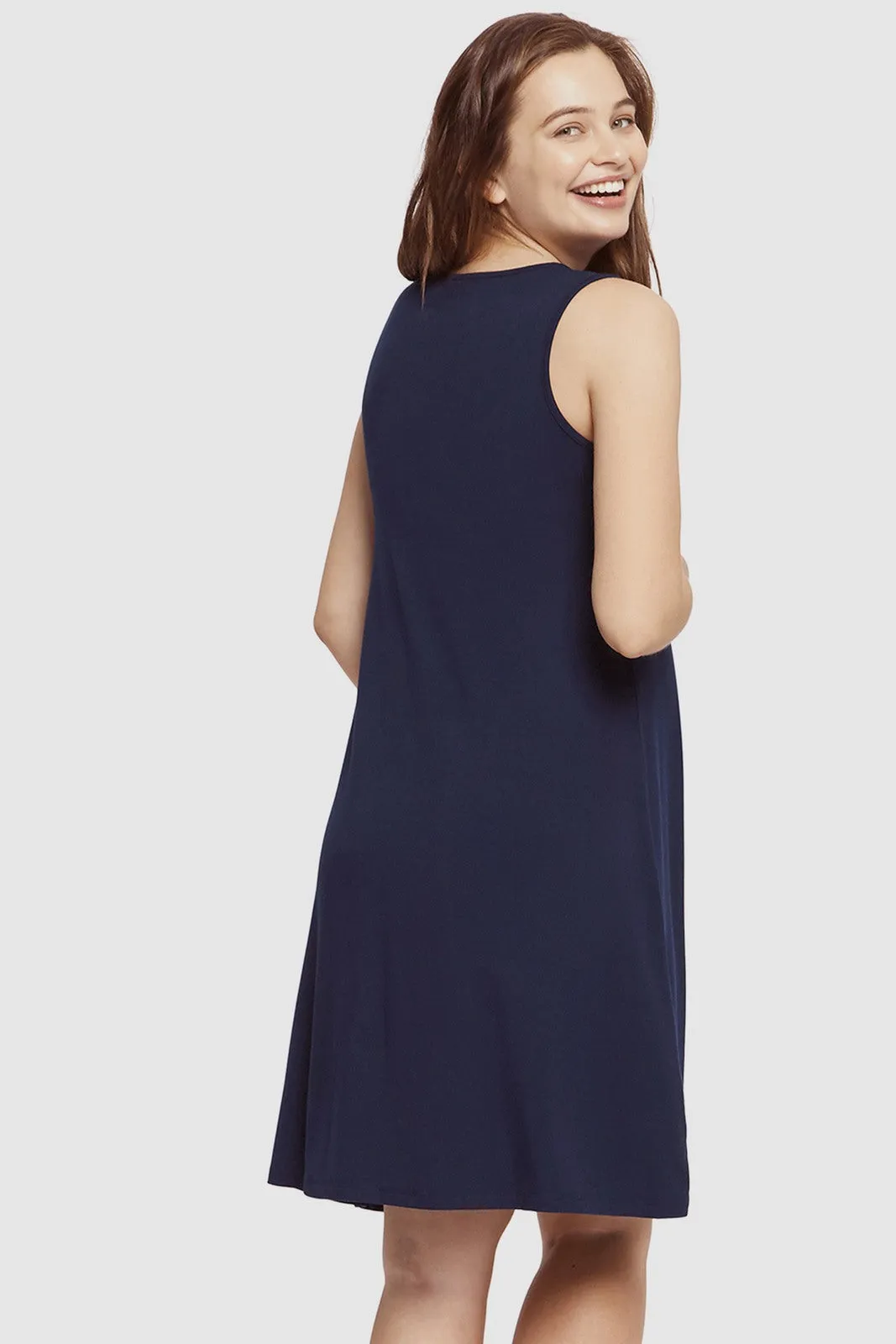 Adele Maternity Dress - Navy