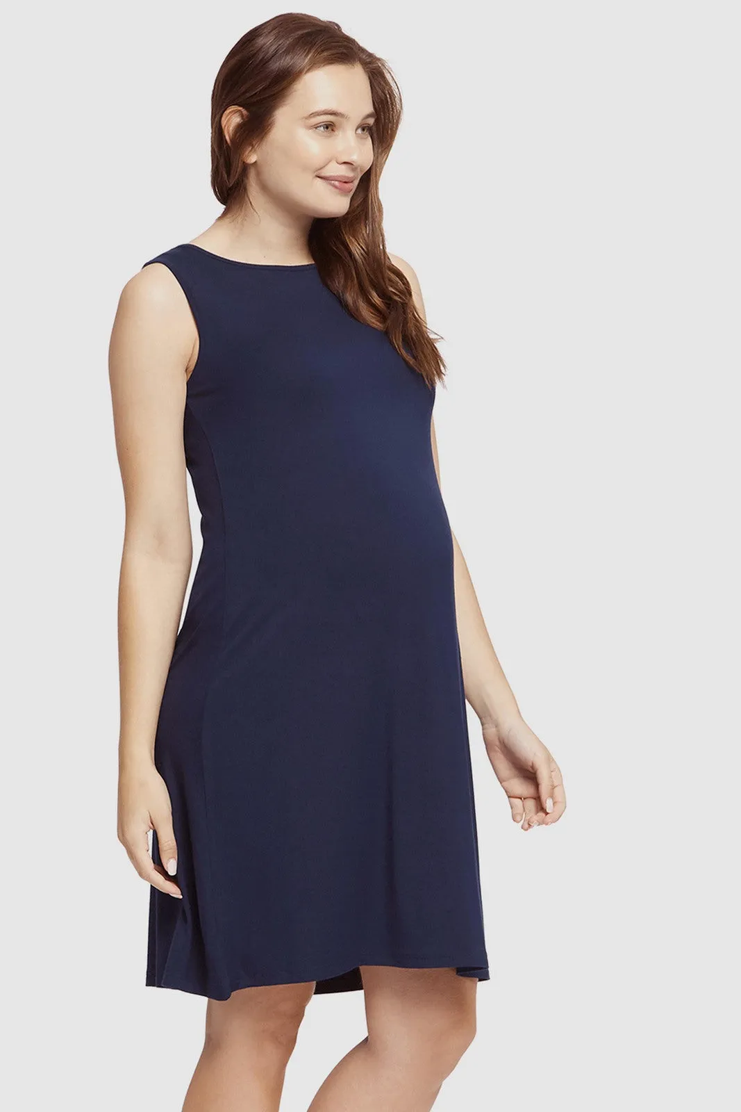 Adele Maternity Dress - Navy