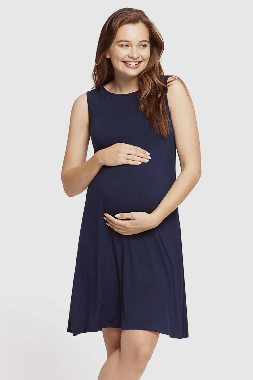 Adele Maternity Dress - Navy