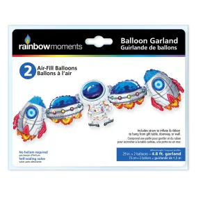 Air filled Space Balloon Garland | 1ct