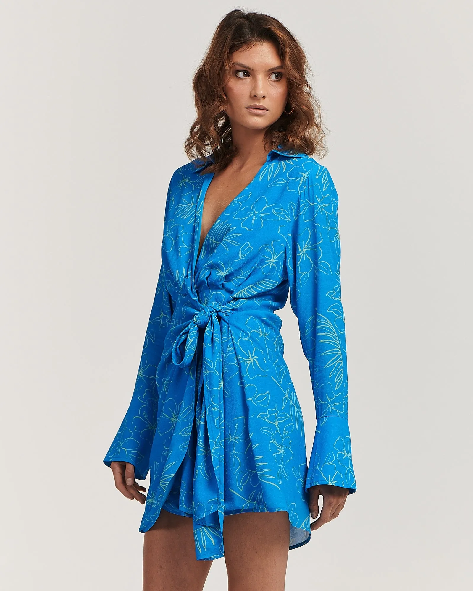 Amanda Tropicana Mini Dress Blue