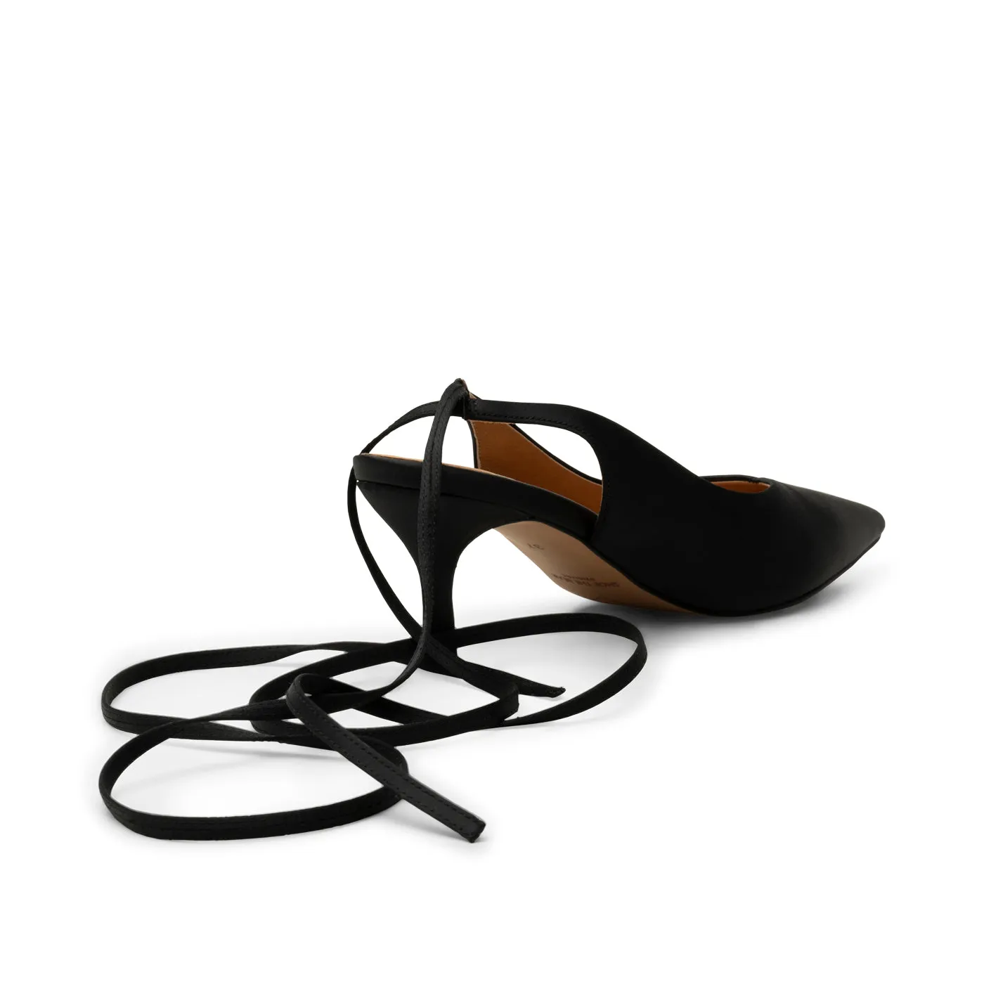 Amia tie-up pump satin - BLACK SATIN