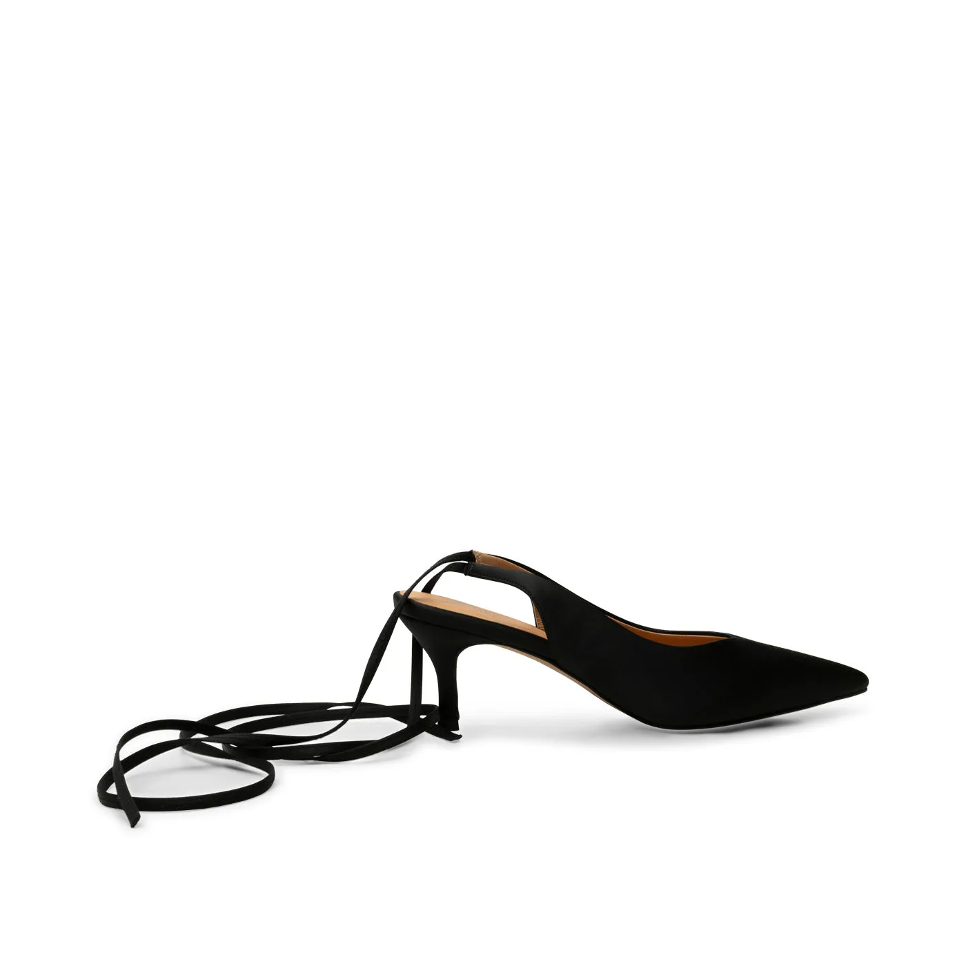 Amia tie-up pump satin - BLACK SATIN