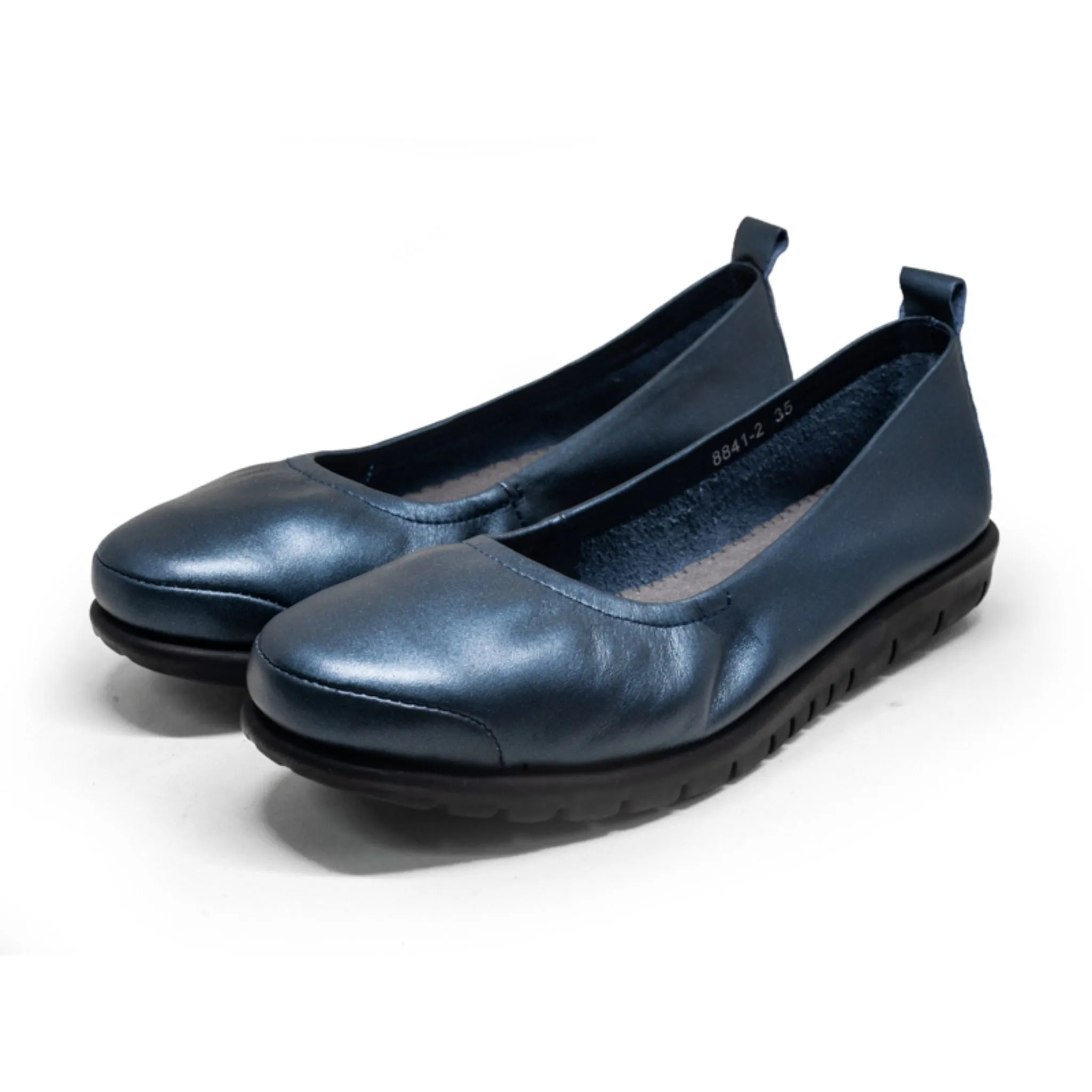 Barani Leather Pumps Ballet Flats 8841-2 Navy