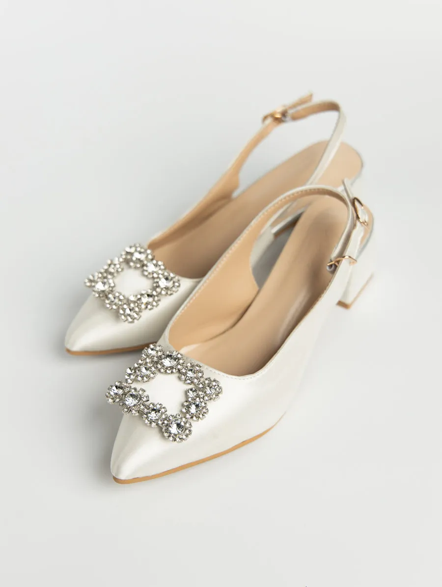 Bella Satin Rhinestone Heels