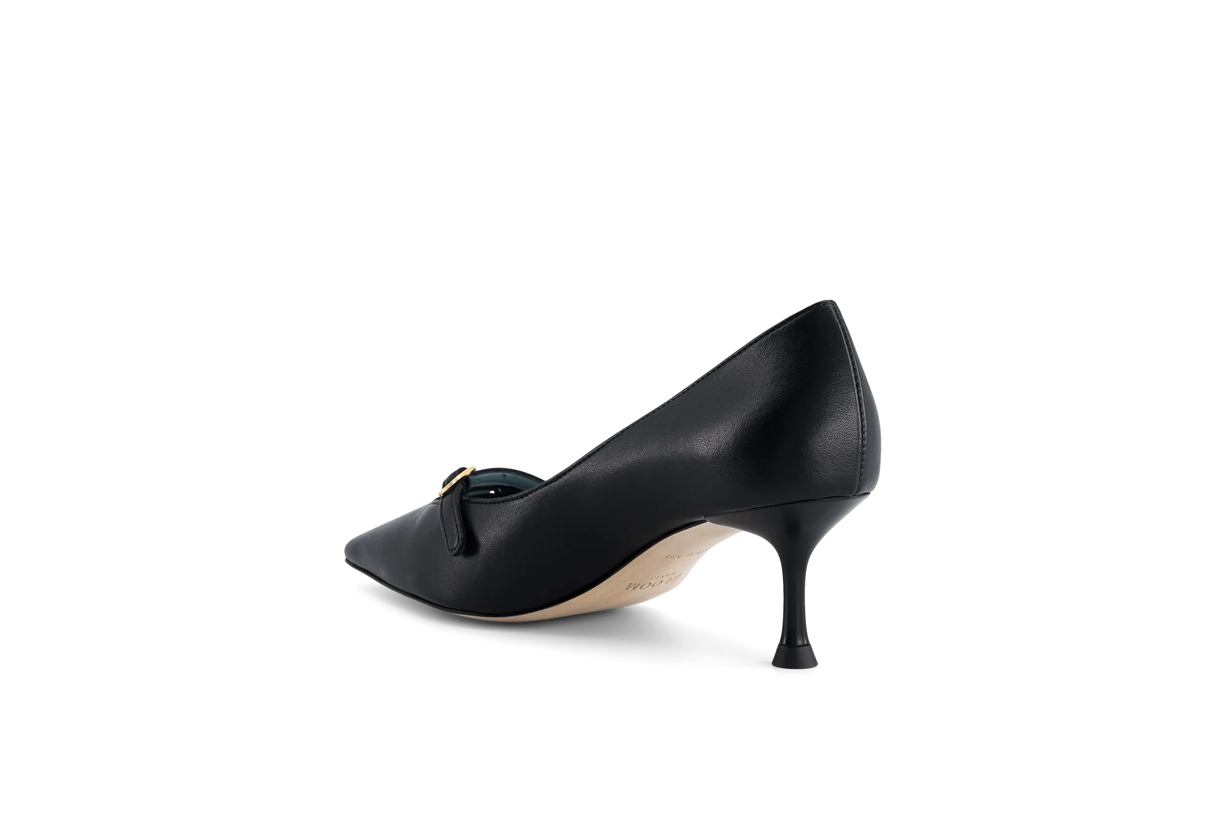 Beryl Apple Leather Small Heel Pumps | Black