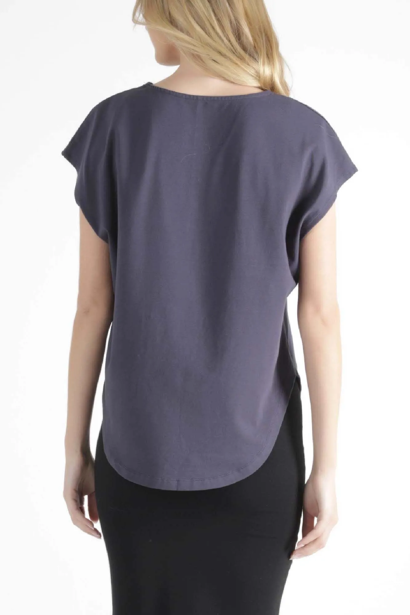 Betty Basics Tulip Top in Blue Stone