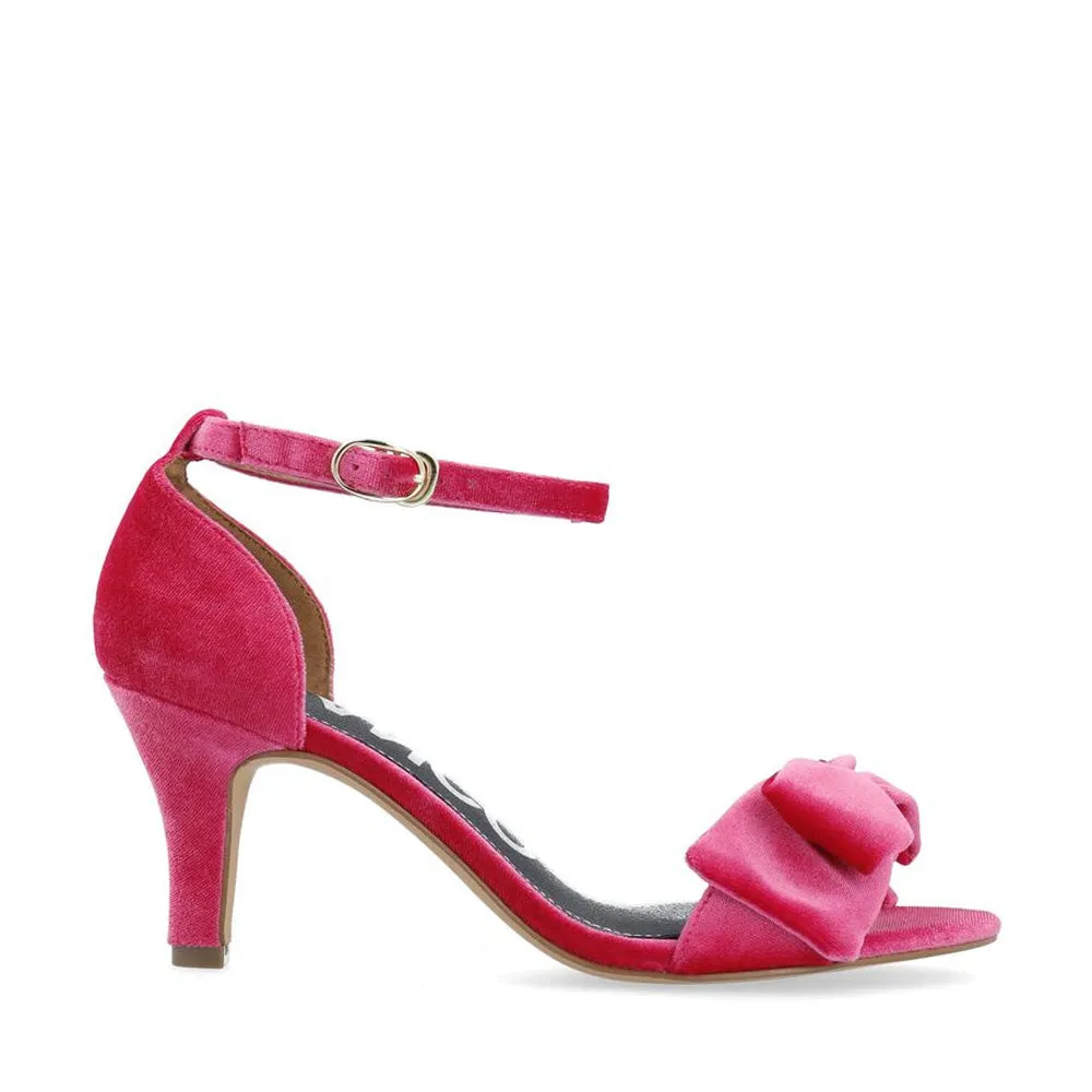 Biaadore Hot Pink Bow Velvet Sandals