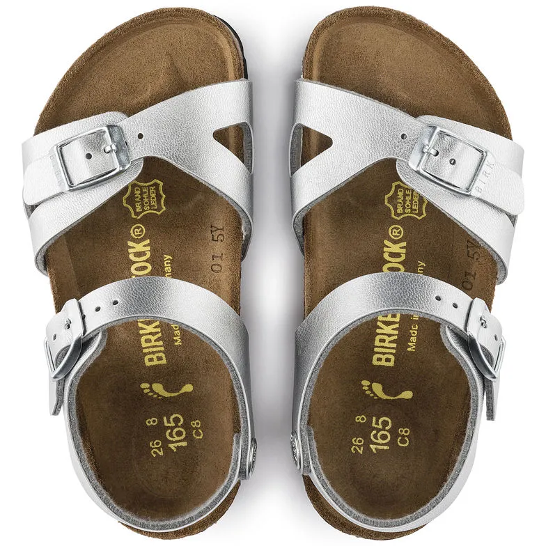 Birkenstock Kids Rio Birko-Flor Silver - Narrow