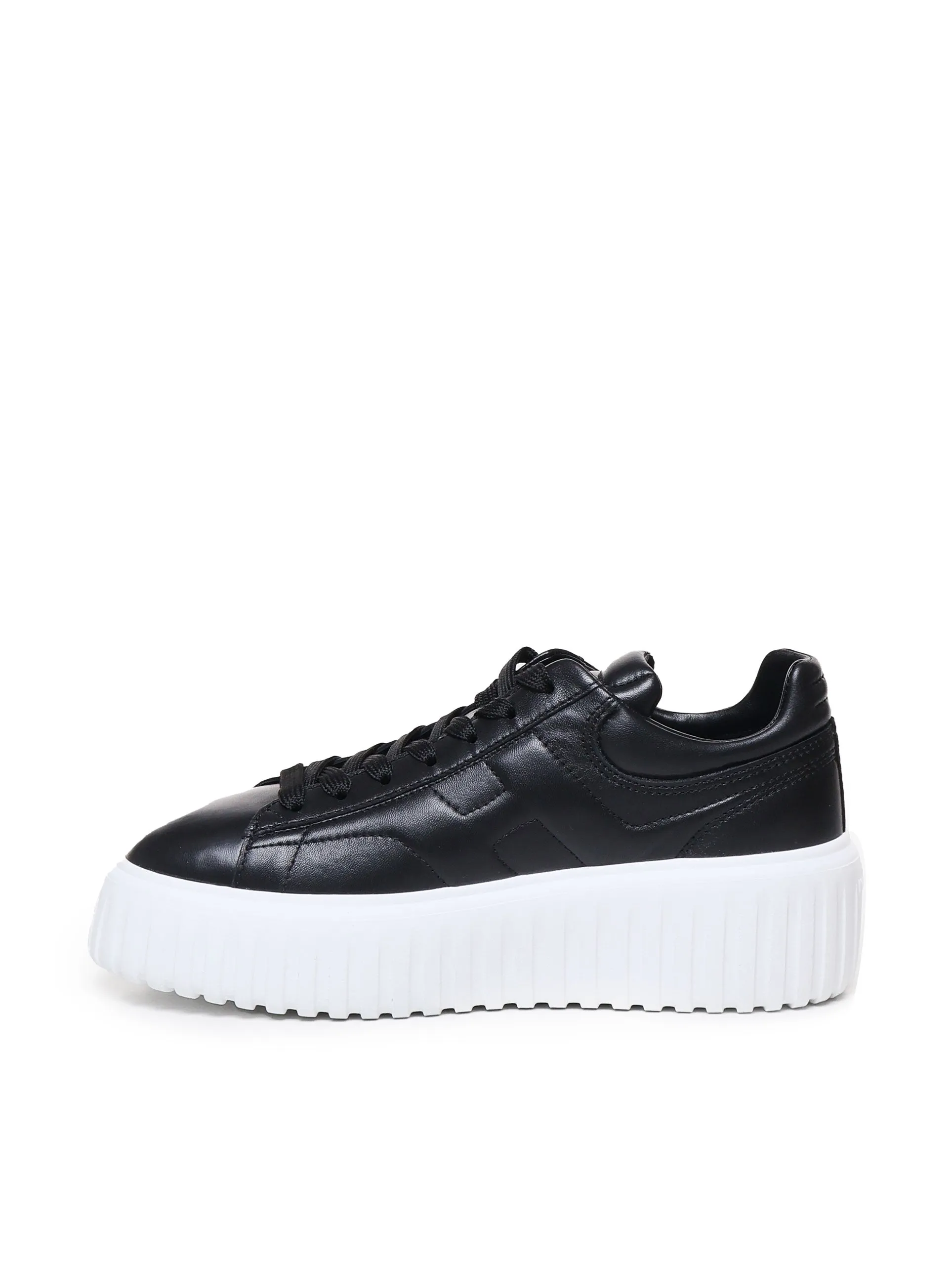 Black Nappa Leather Sneakers with Memory Foam