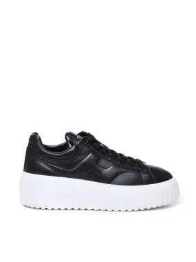 Black Nappa Leather Sneakers with Memory Foam