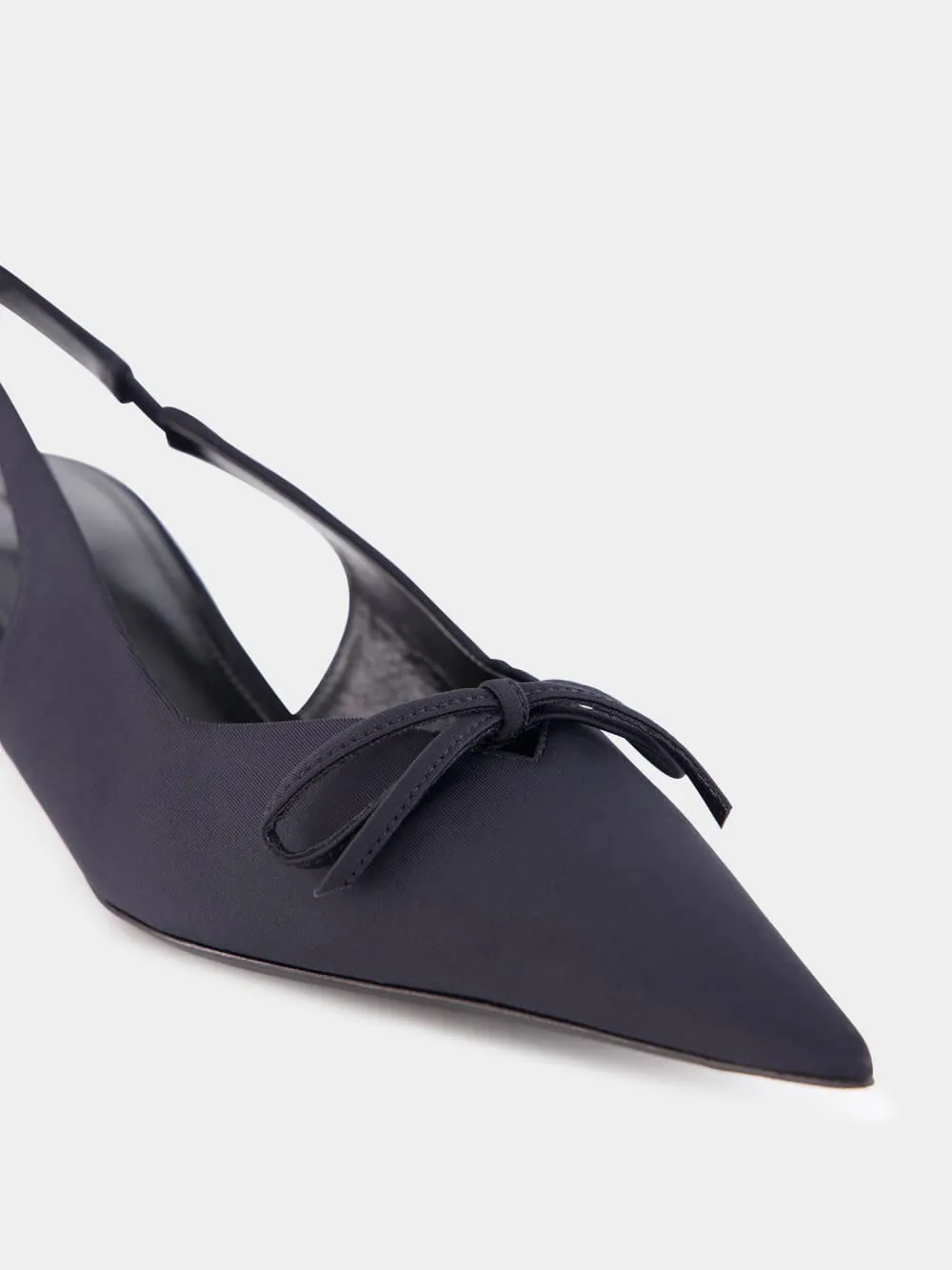 Black Slingback with Bow