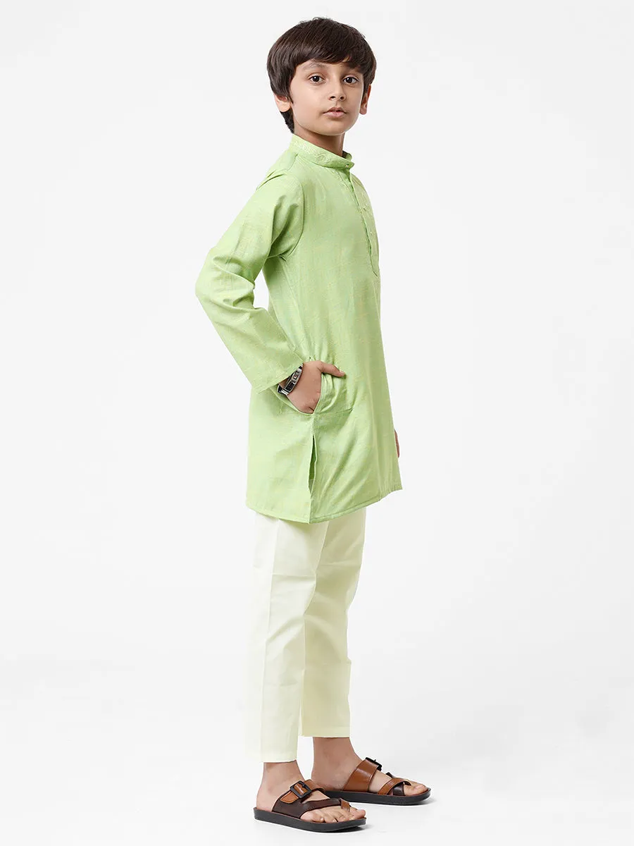 Boys Best Kurta Pyjama Set Green