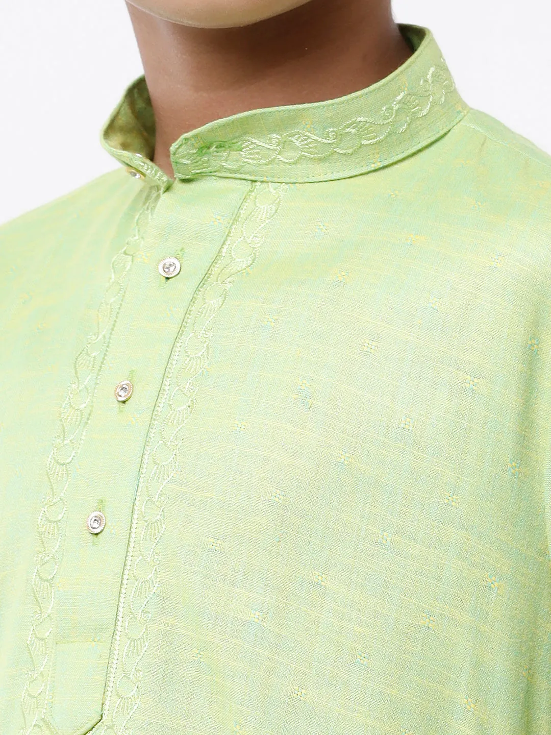 Boys Best Kurta Pyjama Set Green