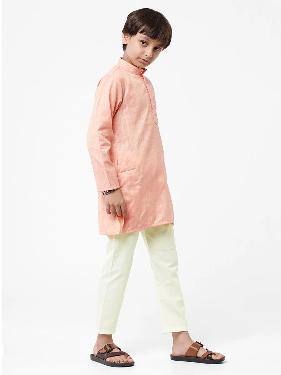 Boys Best Kurta Pyjama Set Pink