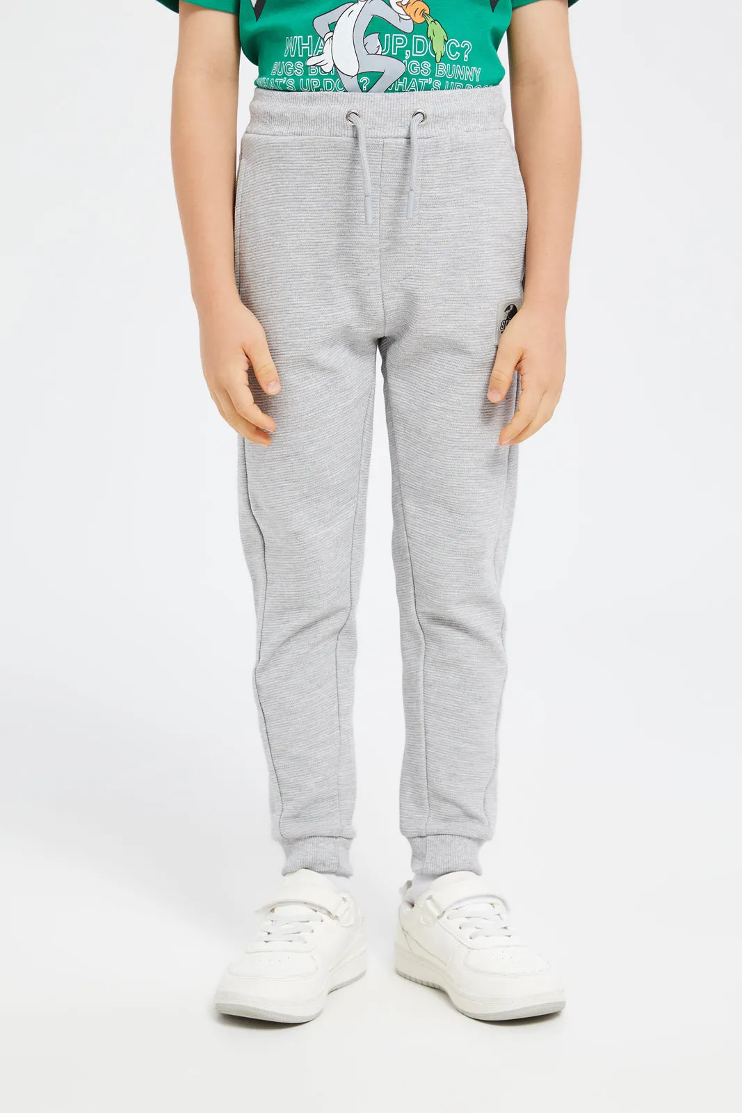 Boys Grey Ottoman Active Pants