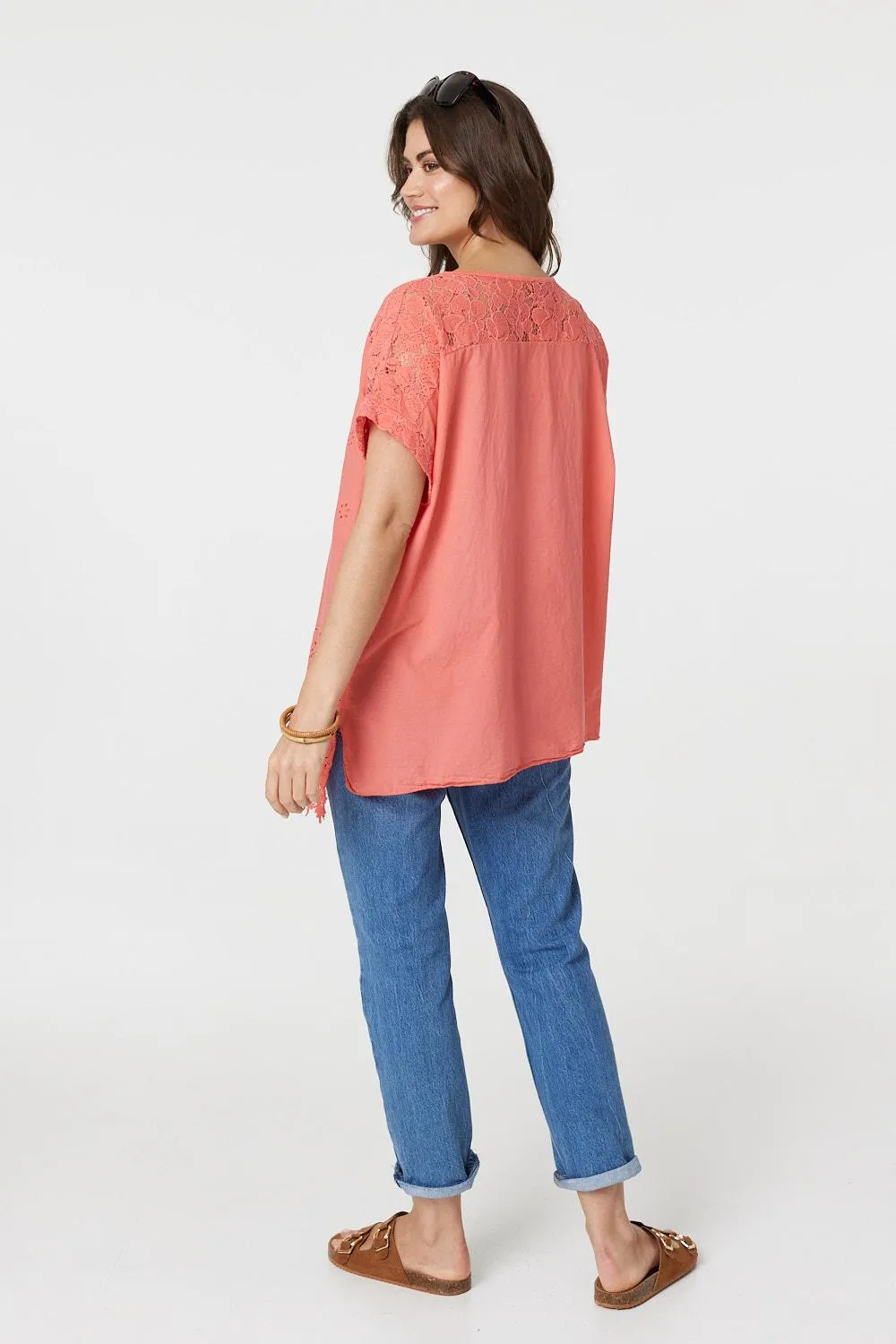 Broderie Anglaise Oversized Blouse