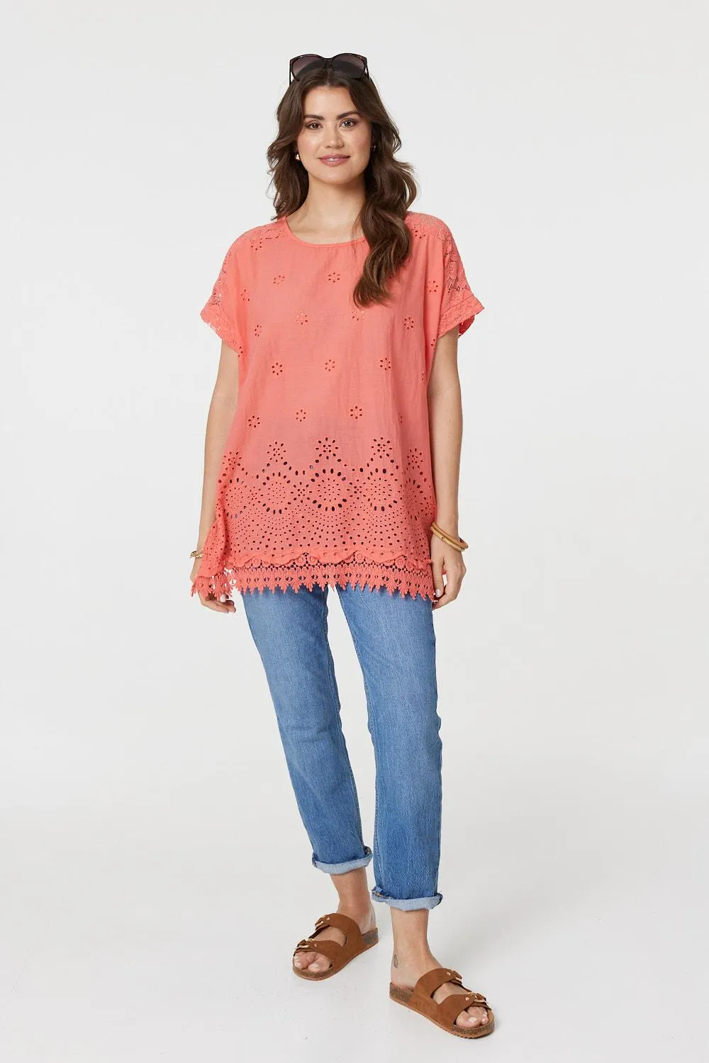 Broderie Anglaise Oversized Blouse