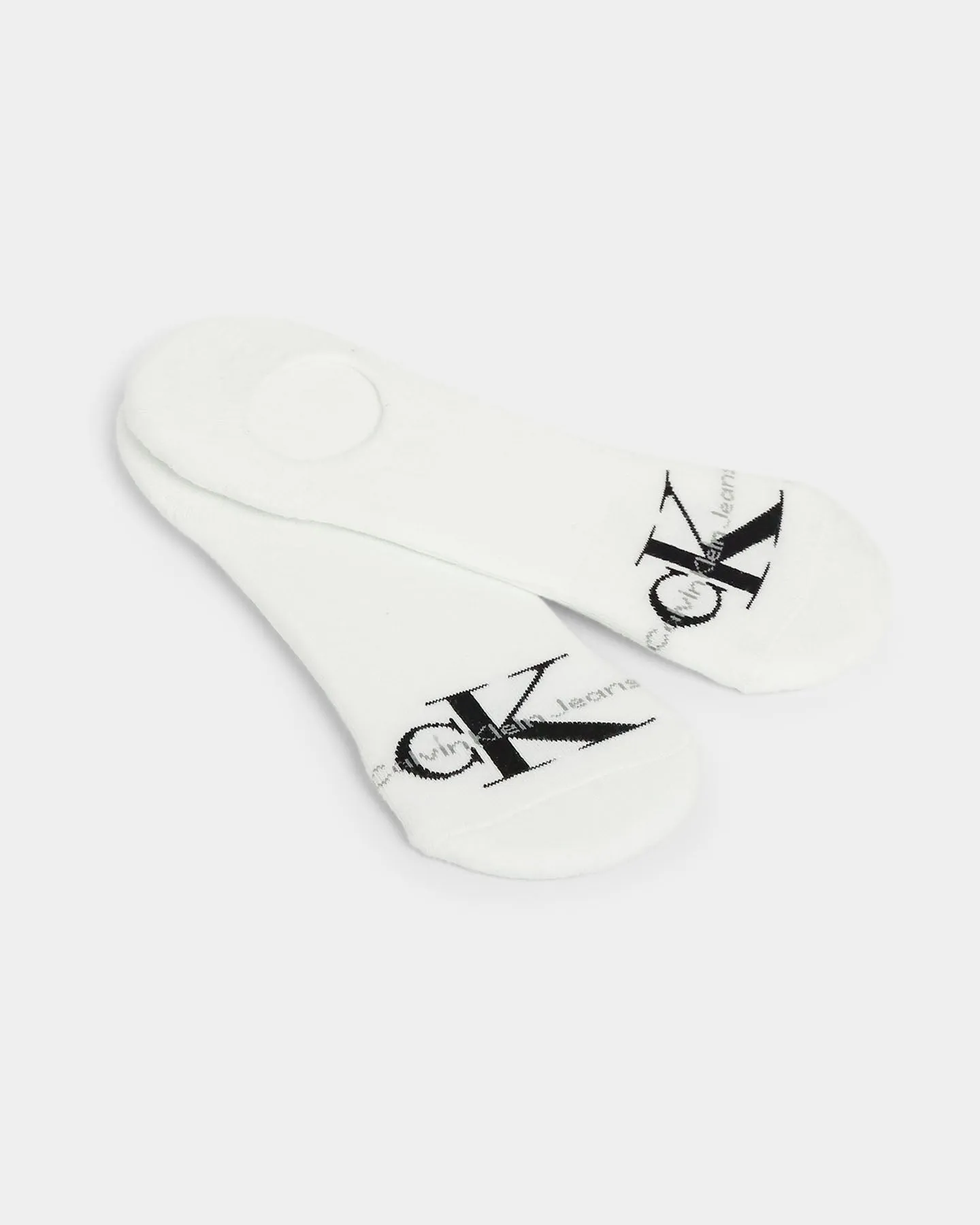 Calvin Klein Monogram Liner Socks 2 Pack White