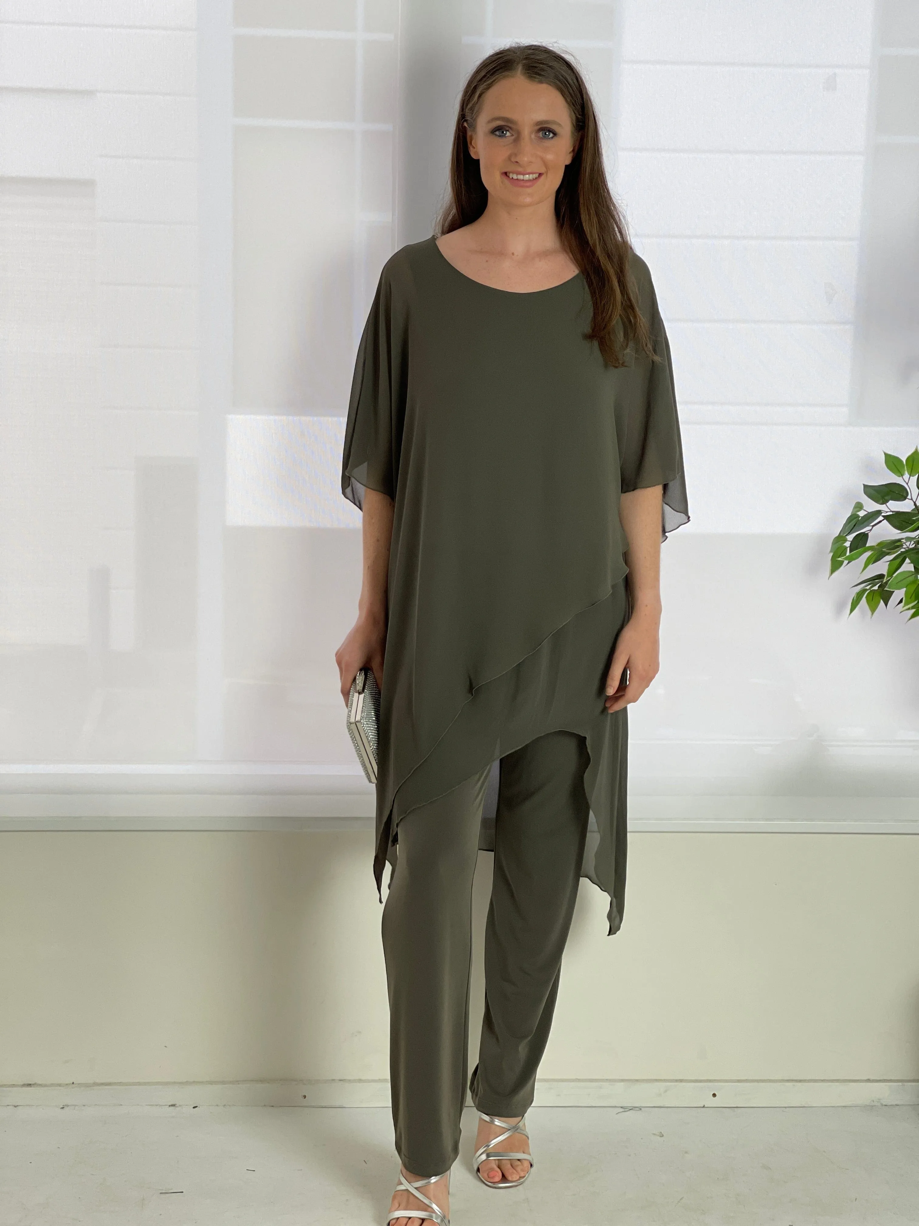 Cara Khaki Elegant Jumpsuit