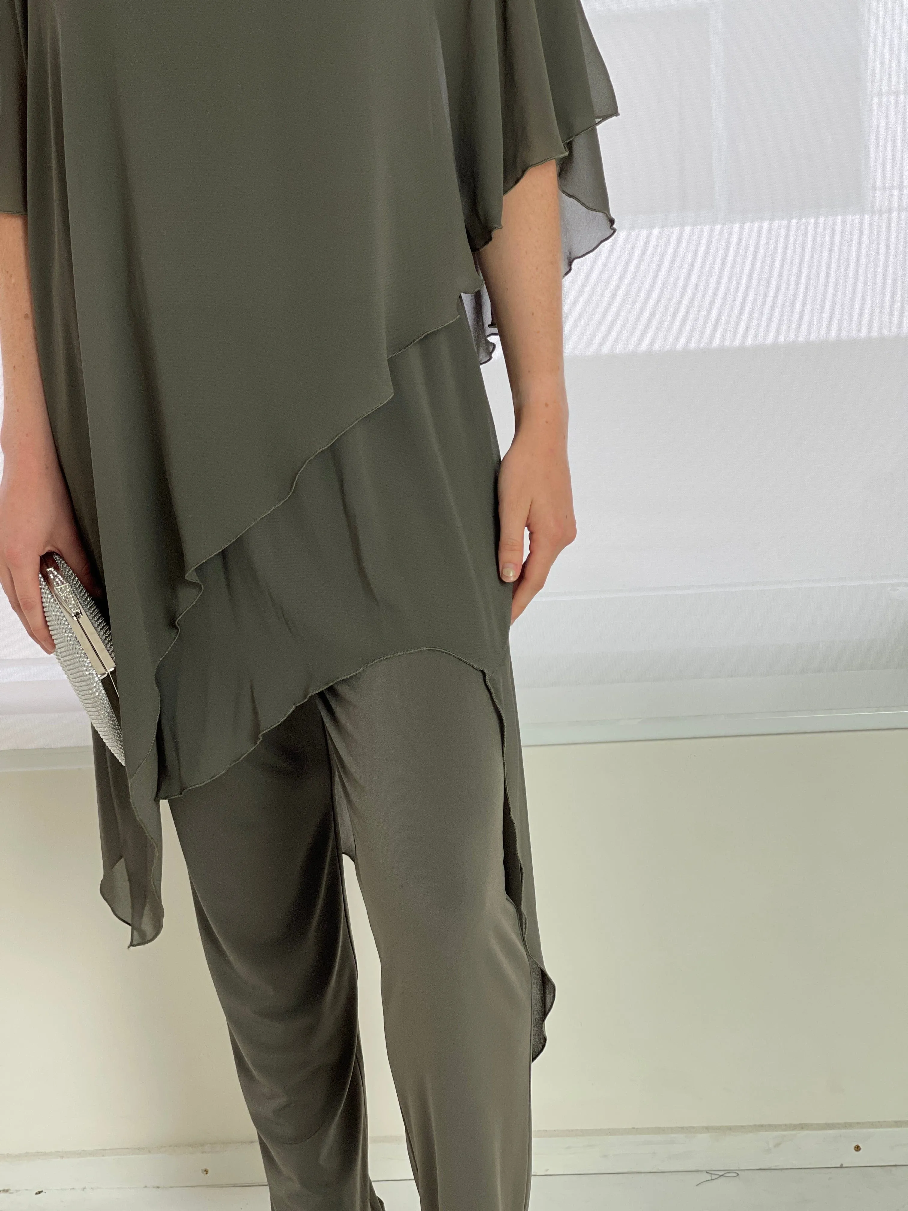 Cara Khaki Elegant Jumpsuit