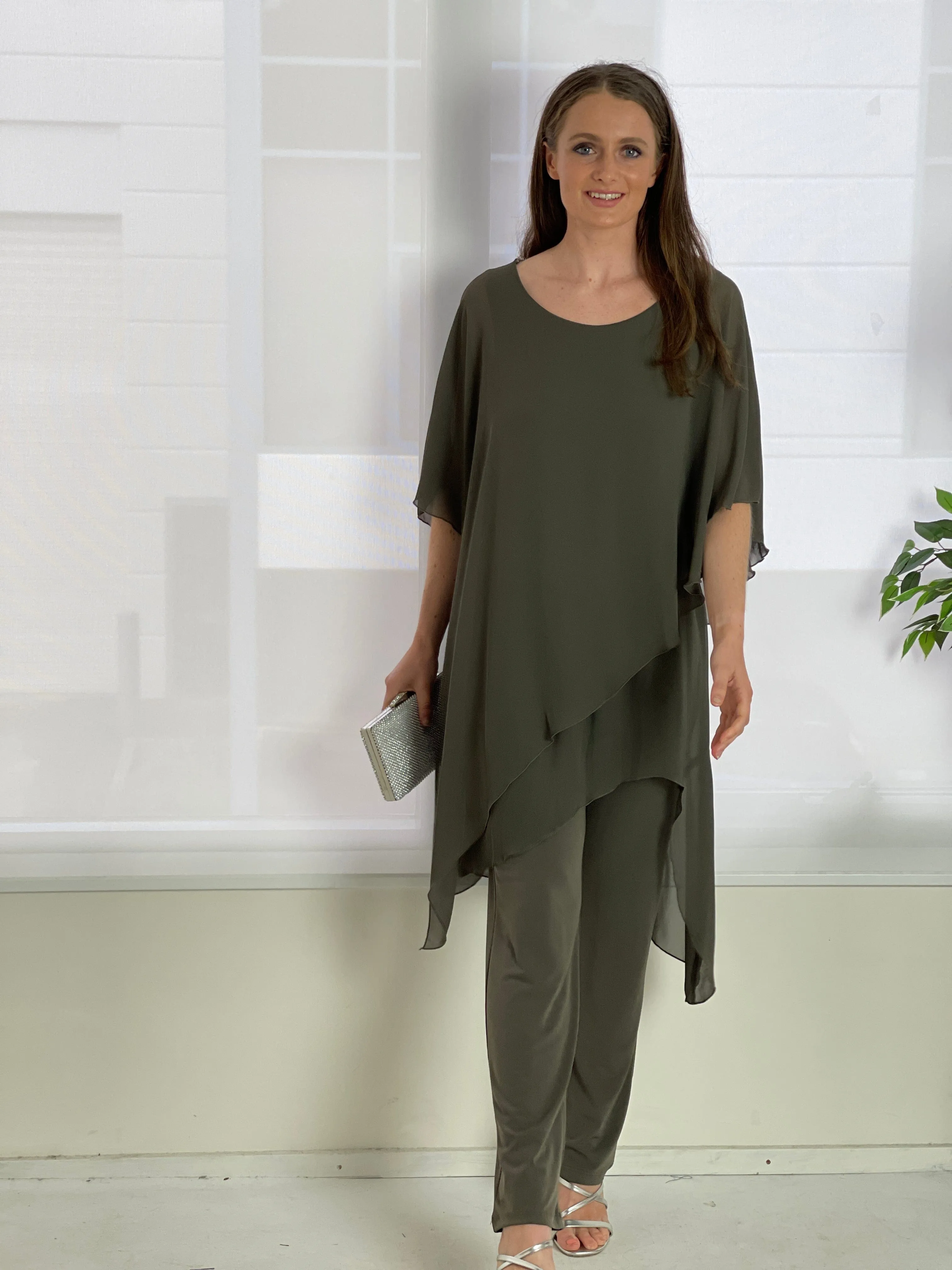 Cara Khaki Elegant Jumpsuit