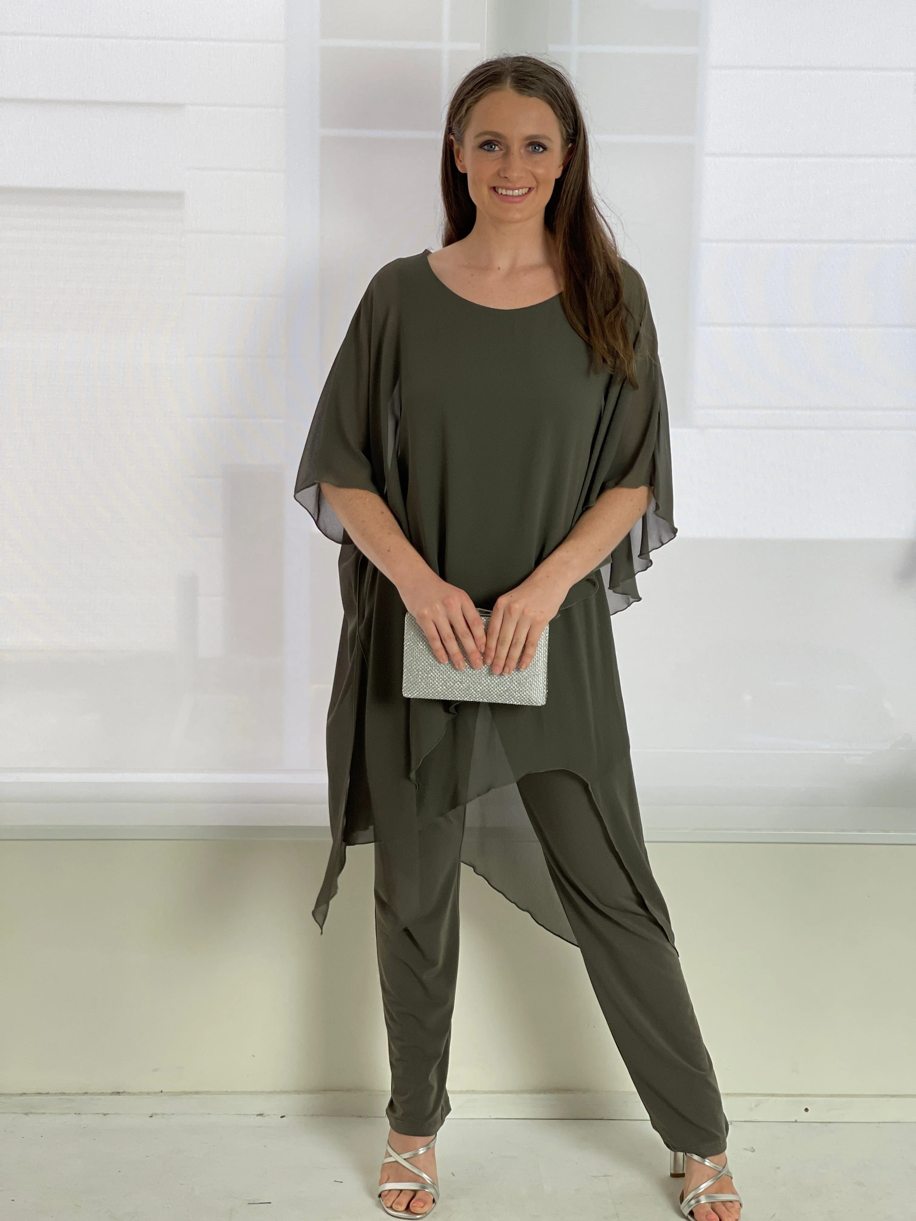 Cara Khaki Elegant Jumpsuit