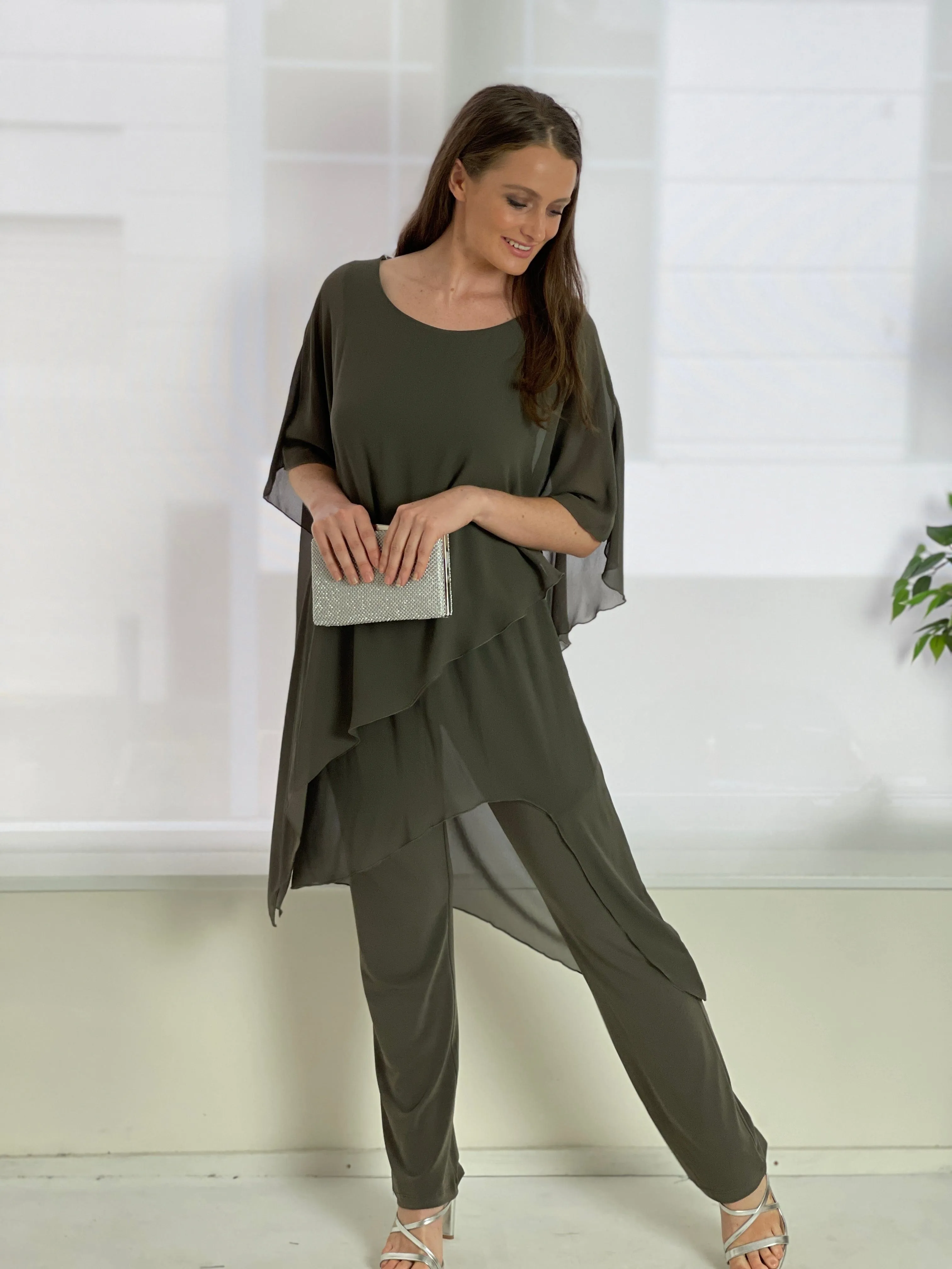 Cara Khaki Elegant Jumpsuit