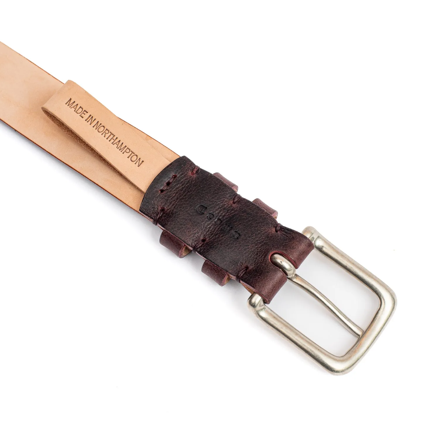 C.F. Stead Naked Kudu Chocolate Truffle Leather Belt