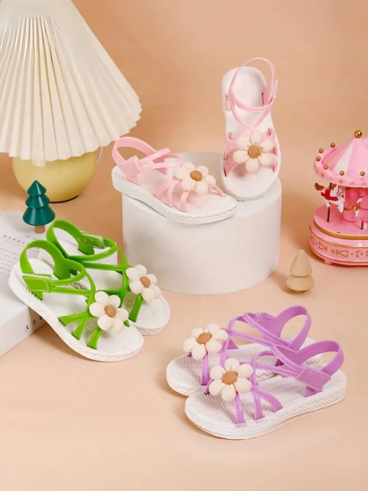 Charming Girls' Floral Sandals with Cute Daisy Design By Liv and Mia