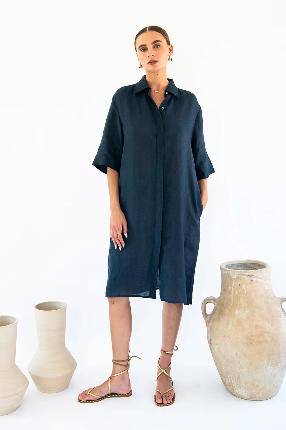 Chloe Shirt Dress - Linen