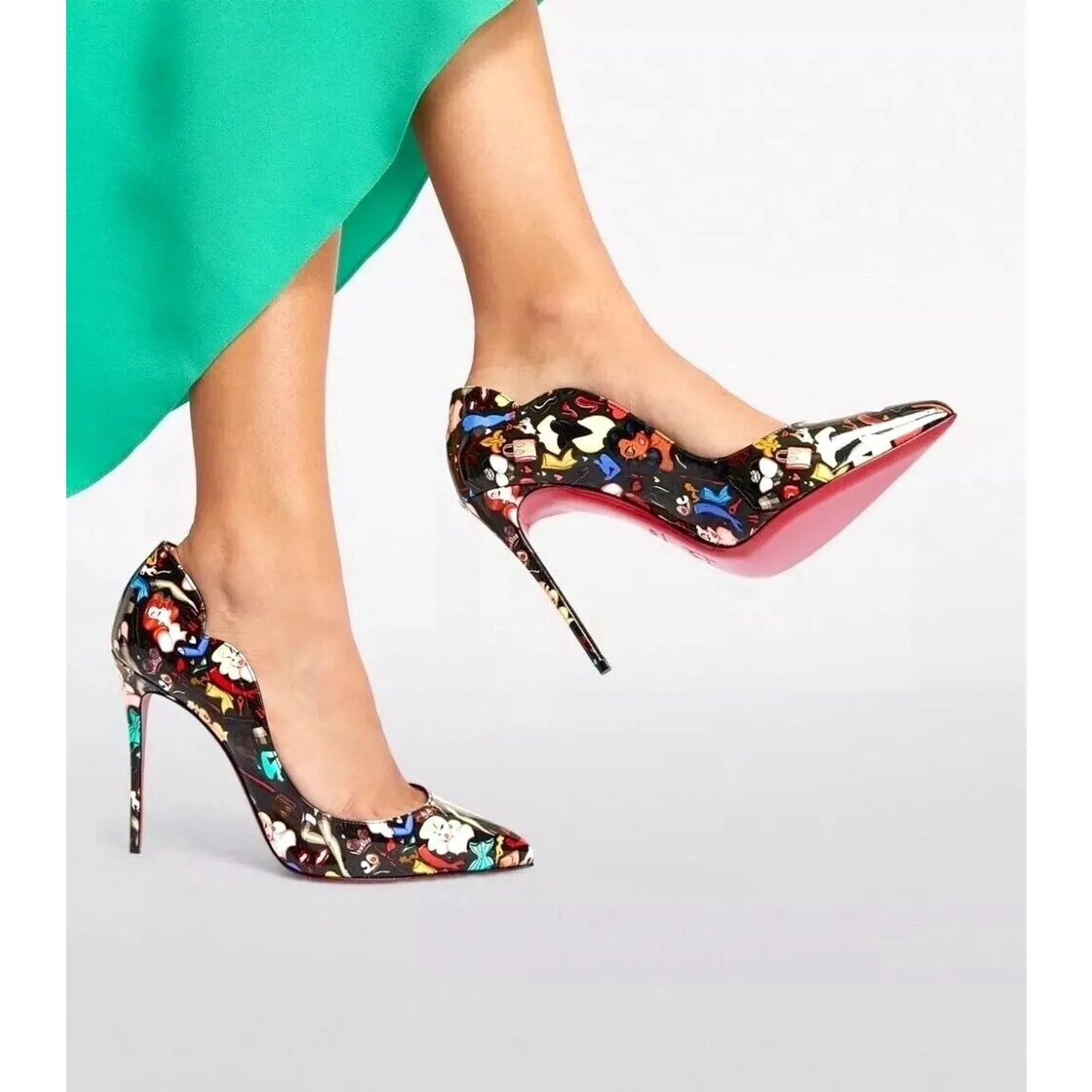 Christian Louboutin Hot Chick Dr Bored Limited Edition Black Multi Pumps