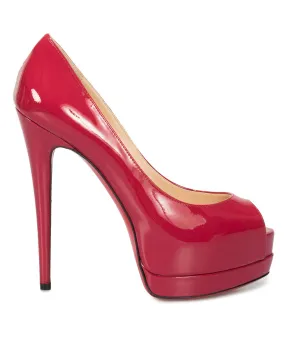 Christian Louboutin Palais Royal Red Bisou Patent Leather 120mm Platform Pump