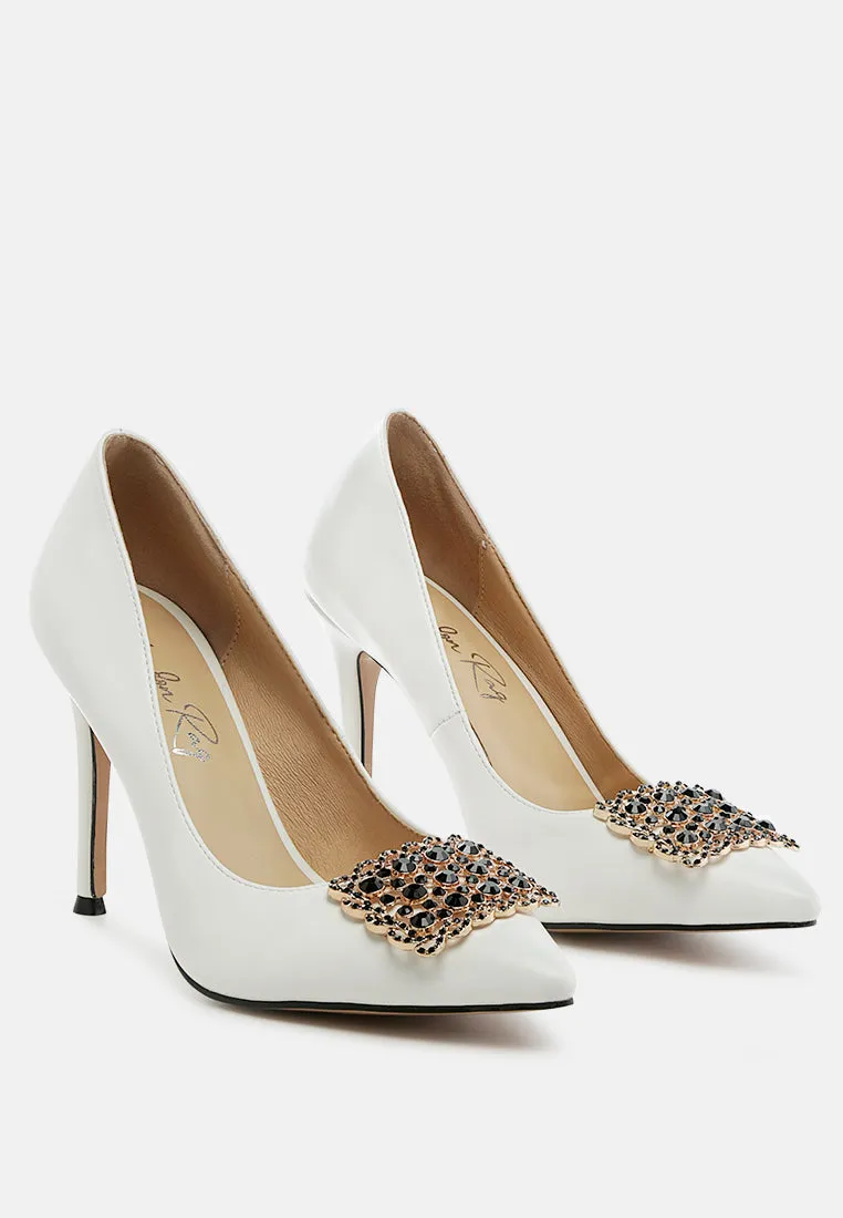 Cirrus Diamante Embellished Brooch Pumps