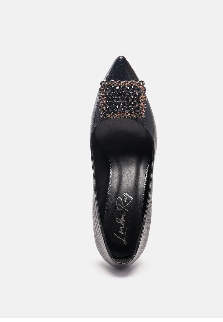 Cirrus Diamante Embellished Brooch Pumps