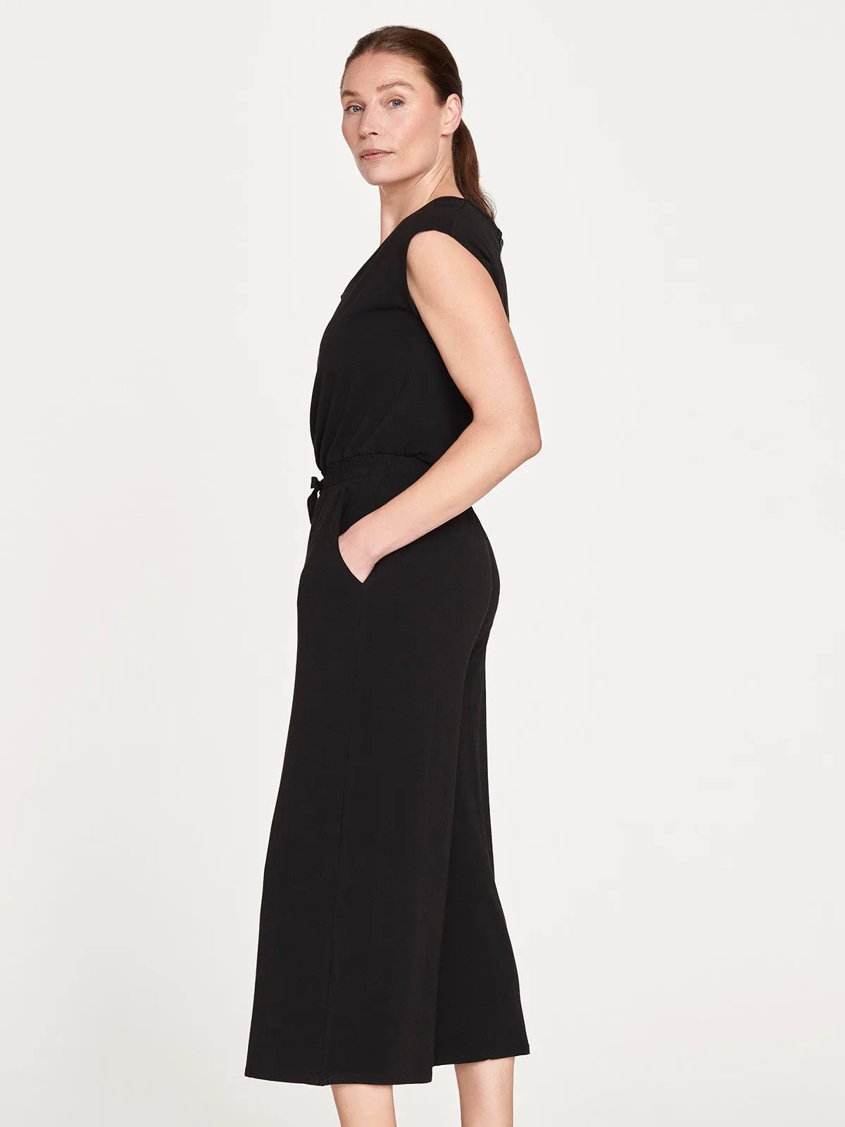 Colonel Bamboo V-Neck Dashka Jumpsuit - Black