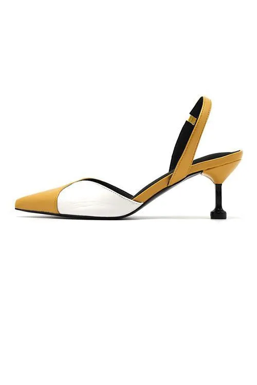 Color Block Pointed Toe High Heel Pumps