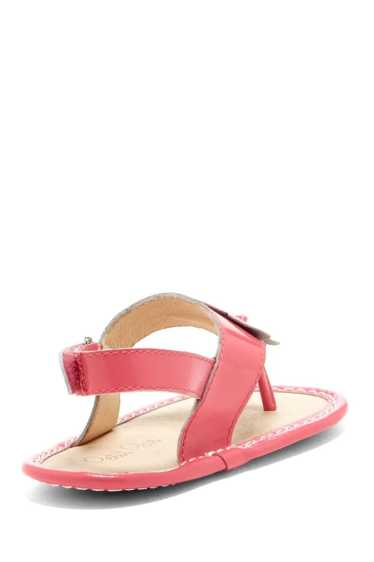 Coral Hibiscus Applique Sandals