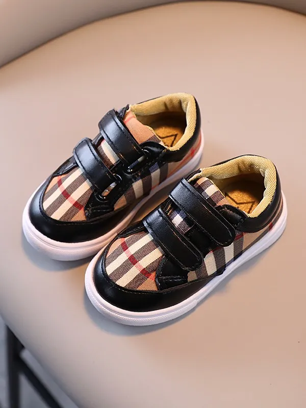 Designer Inspired Plaid Velcro Sneakers by Liv and Mia