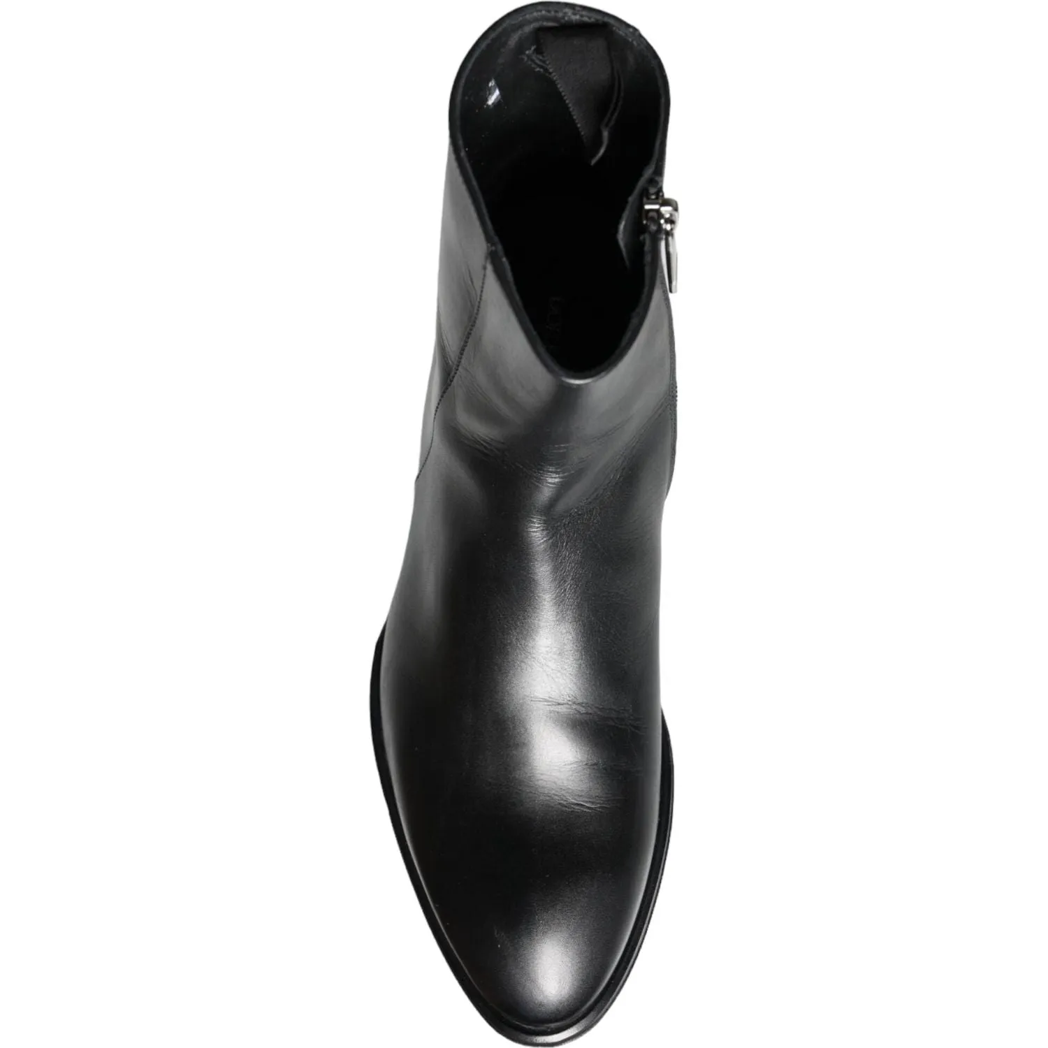 Dolce & Gabbana Black Calf Leather Men Ankle Boots Men Shoes