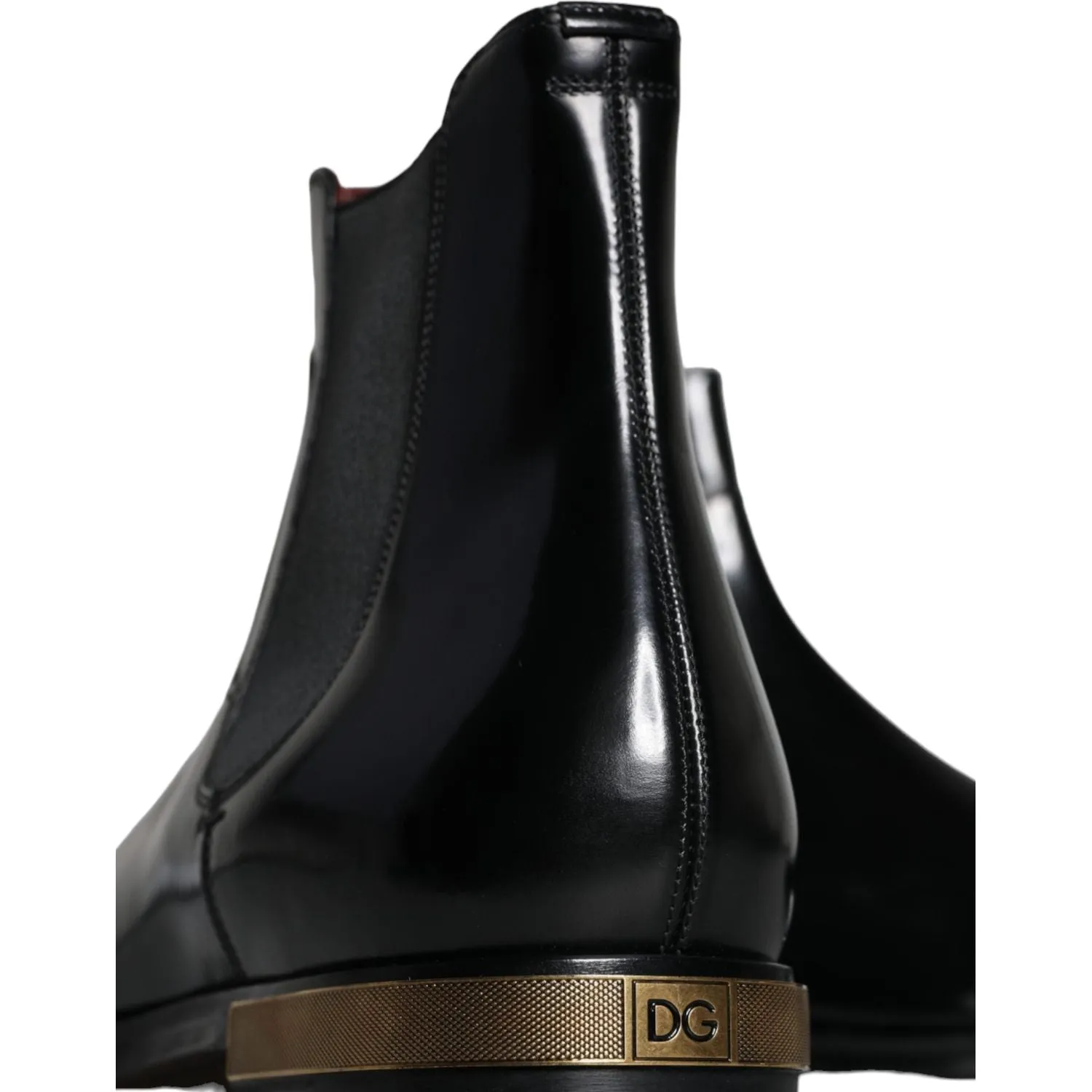 Dolce & Gabbana Black Leather Chelsea Ankle Boots Shoes