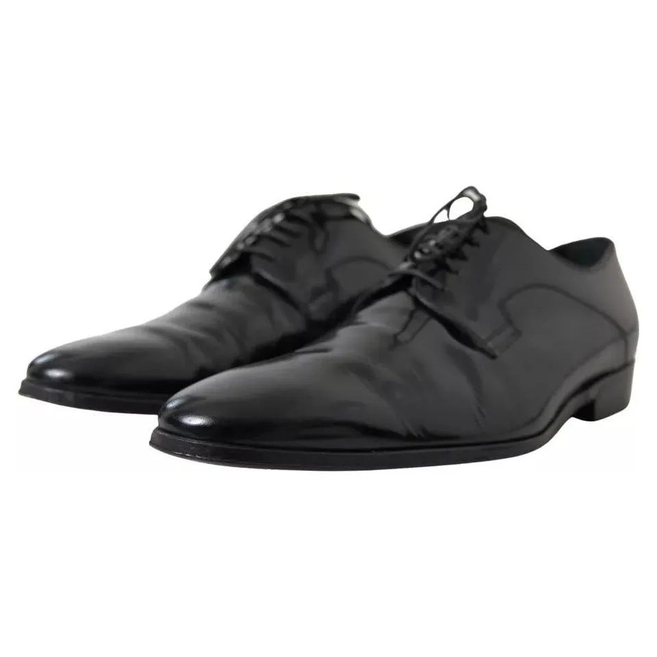 Dolce & Gabbana Black Polished Leather Formal Dress Shoes