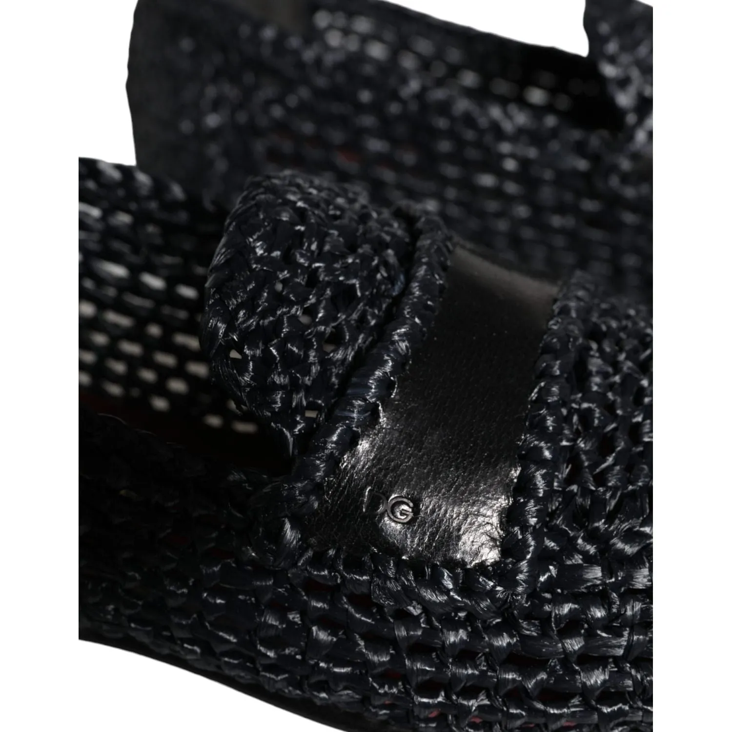 Dolce & Gabbana Black Woven Raffia Slip On Loafers Men Shoes