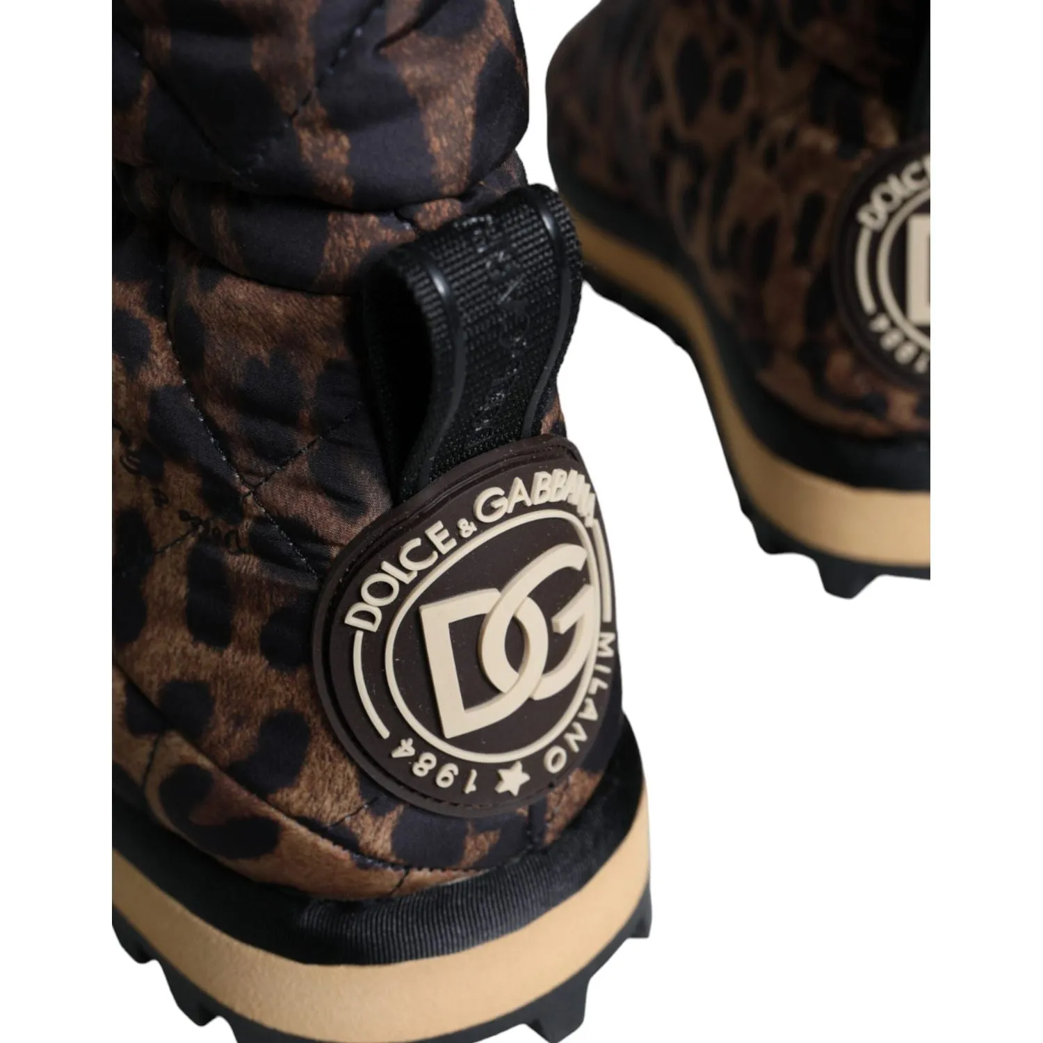 Dolce & Gabbana Brown Leopard Ankle Boots Padded Shoes