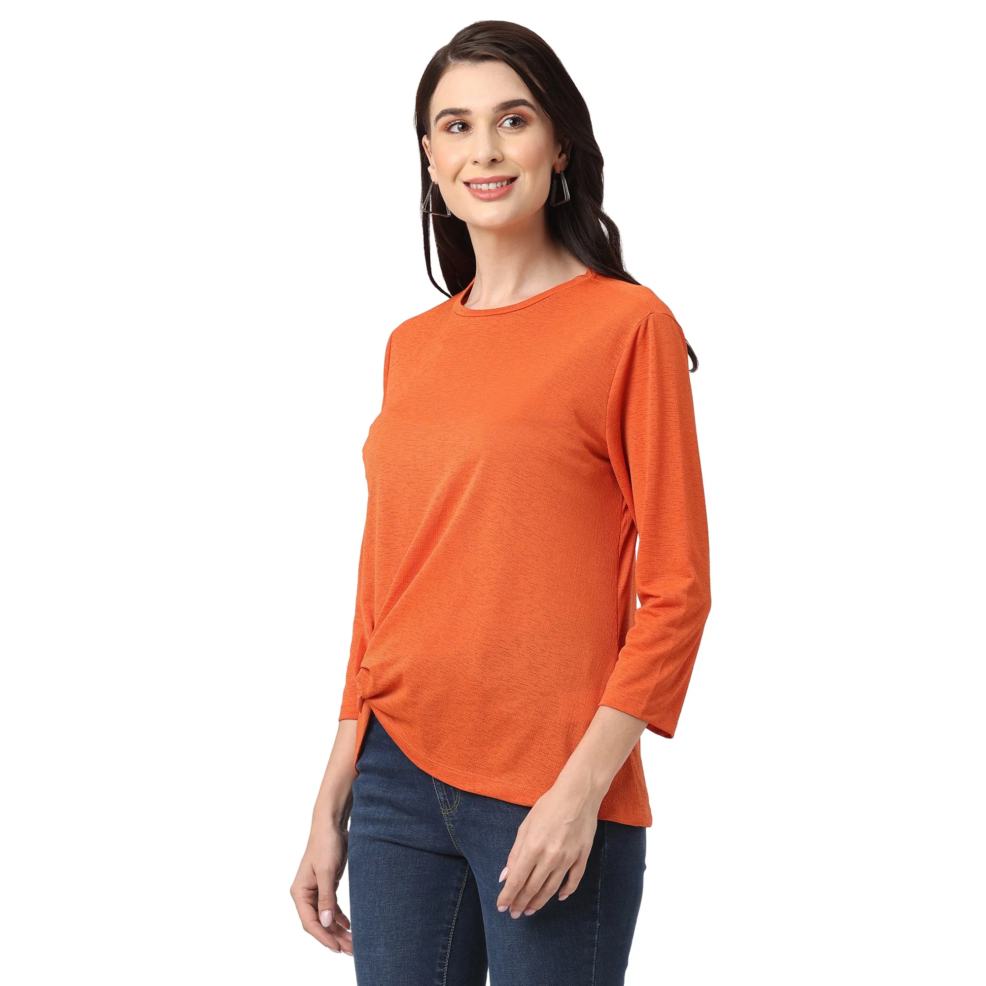 Fancy Rust Full Sleeves Top for Women