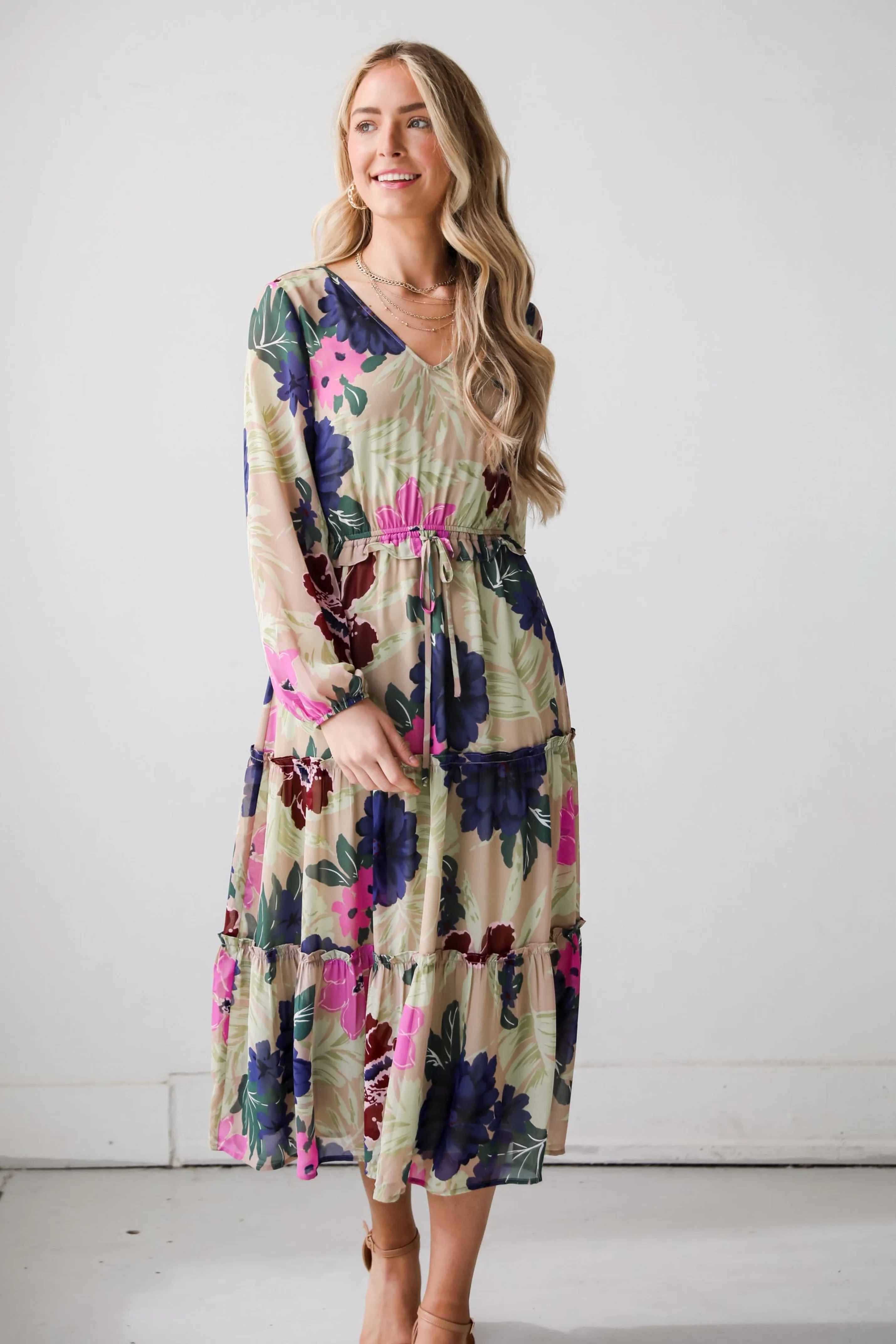 FINAL SALE - Blossoming Attitude Midi Dress