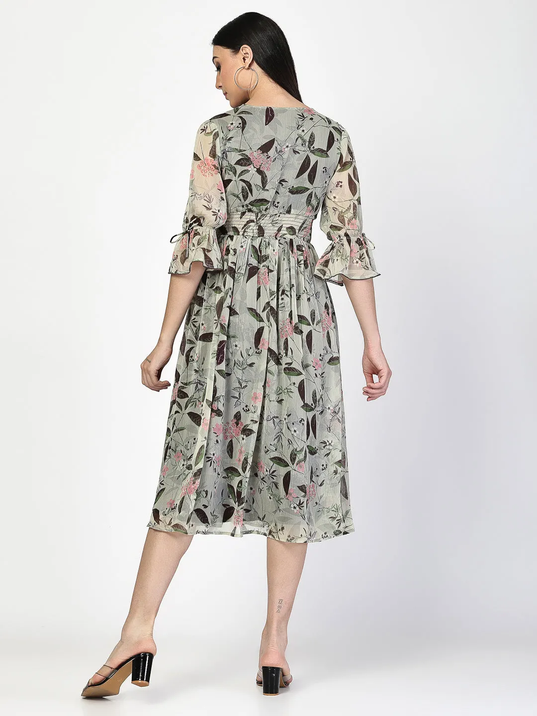 Floral Printed Flared  Dress