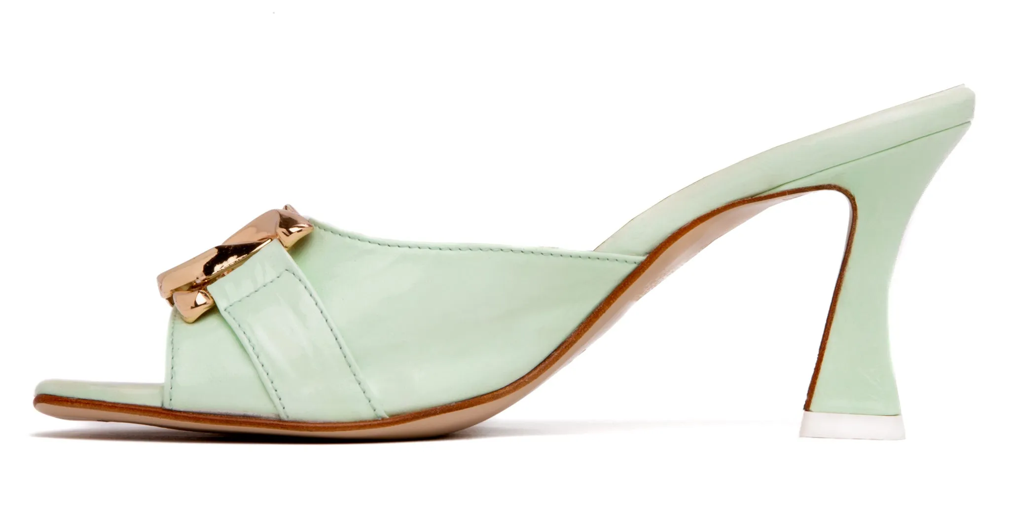 Gabriela Light Green Patent Leather  Sandal