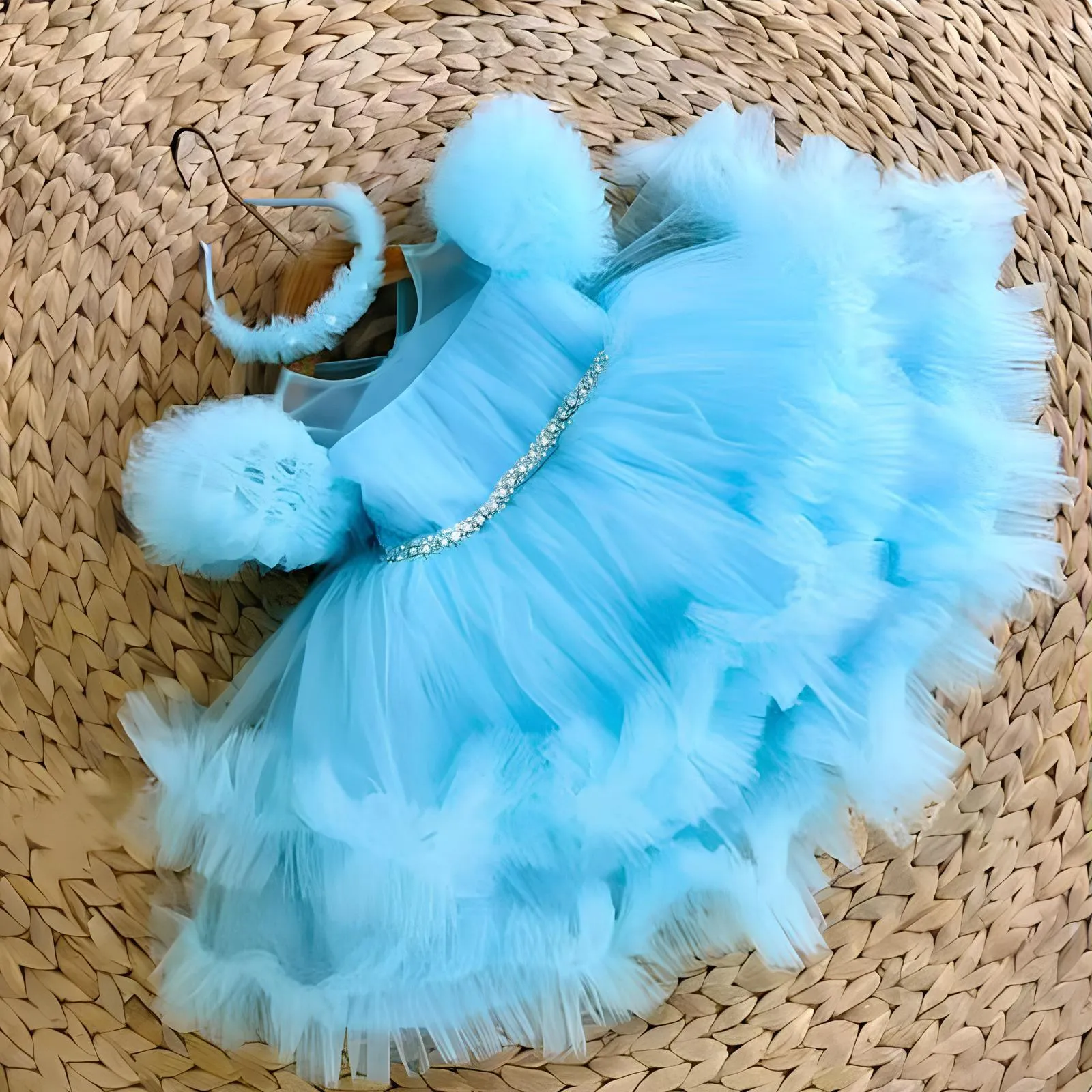 Girls puff sleeve princess dress Baby birthday party dress Suitable for many occasions